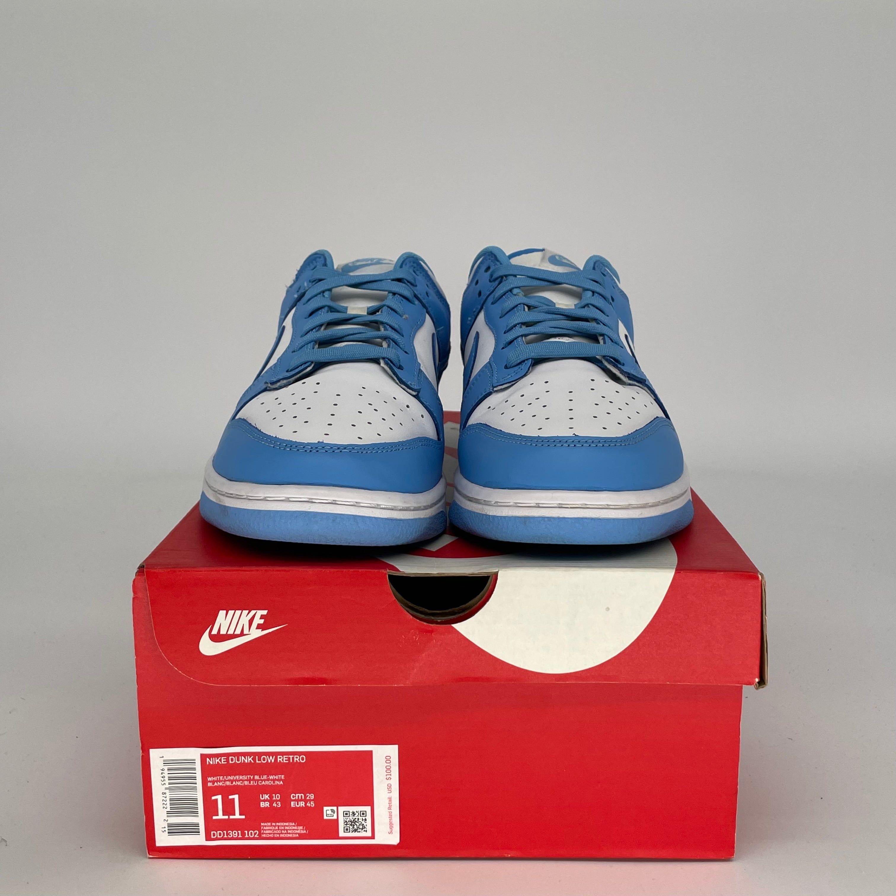 NIKE DUNK LOW UNC SIZE 11 DD1391-102