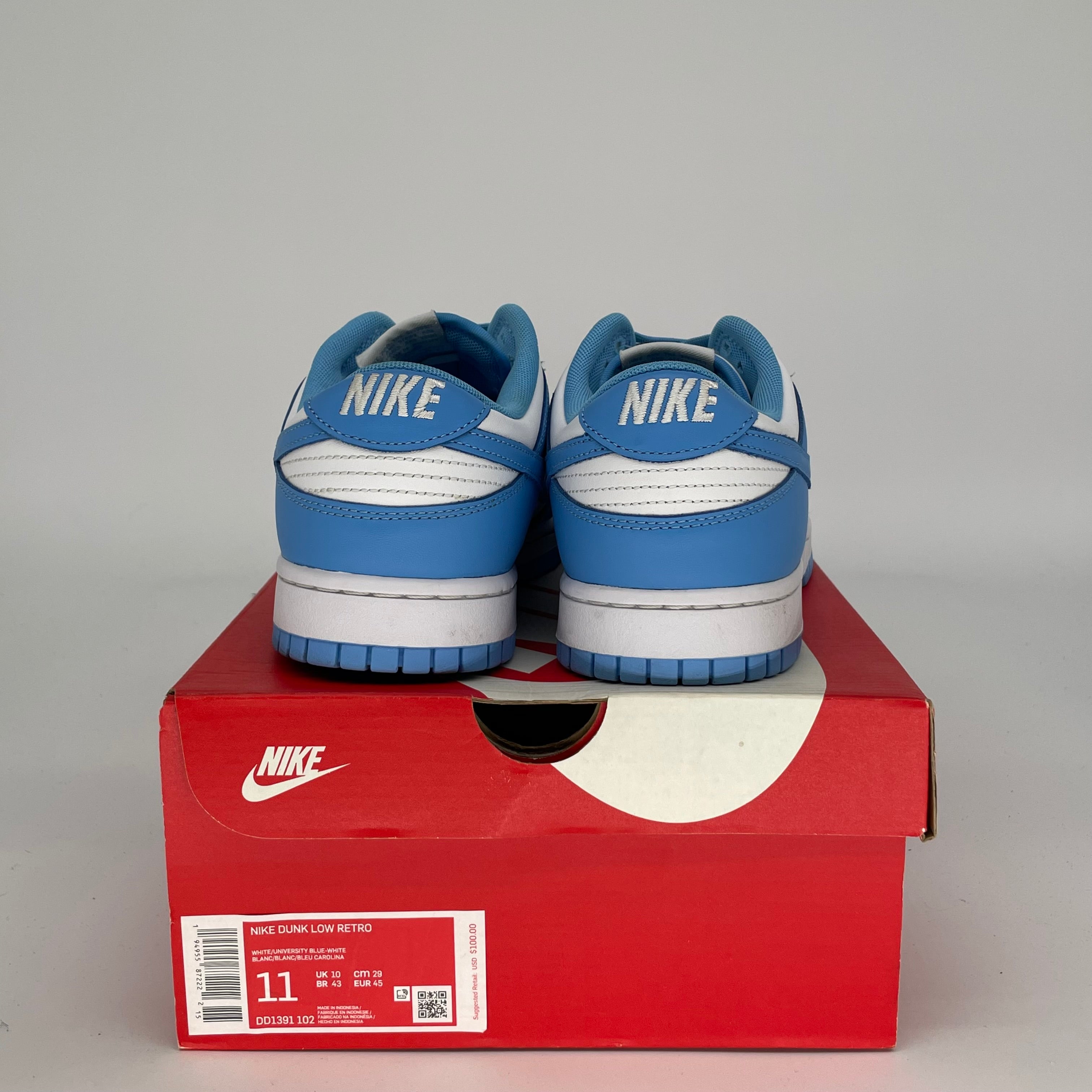 NIKE DUNK LOW UNC SIZE 11 DD1391-102