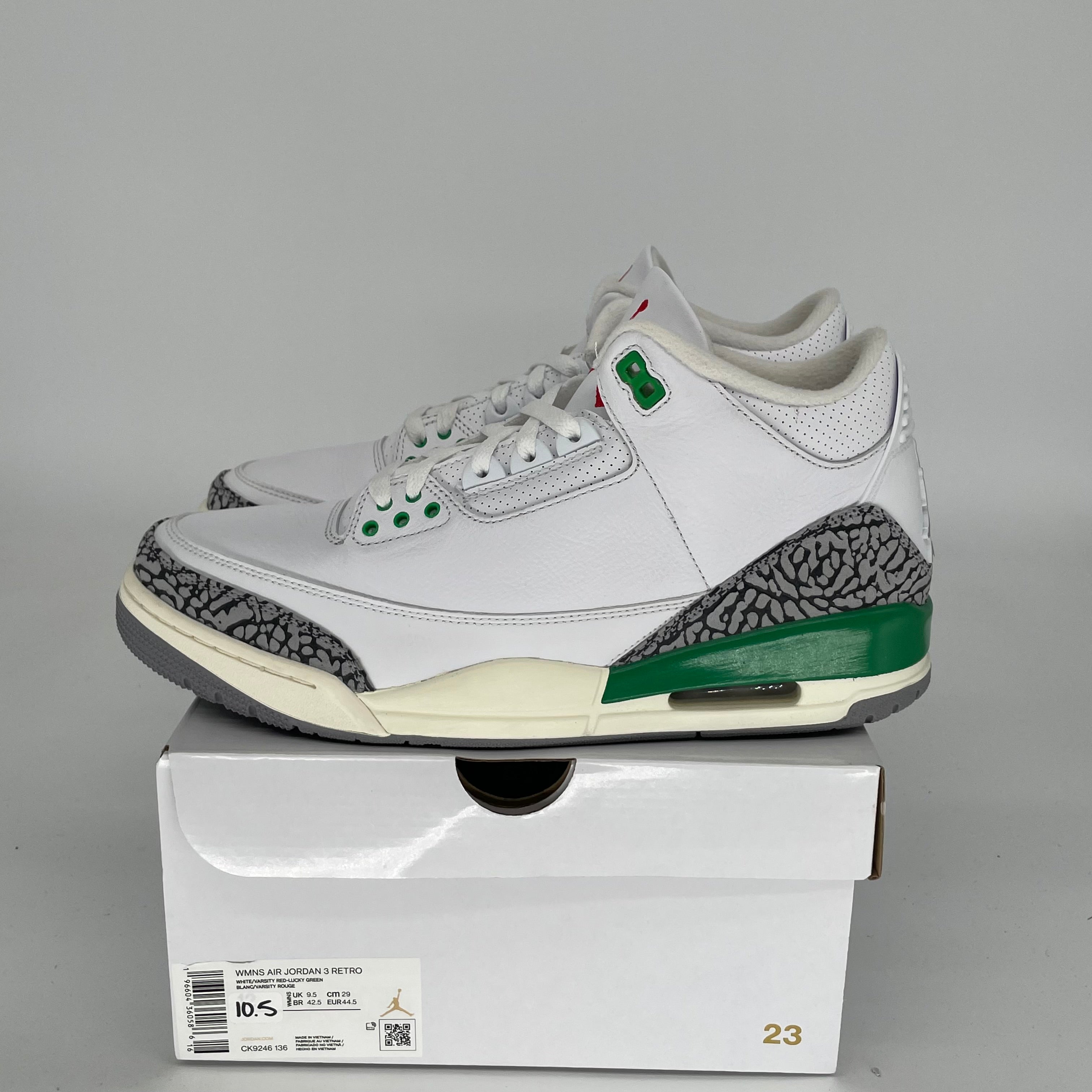 AIR JORDAN 3 LUCKY GREEN W SIZE 10.5/12W CK9246-136