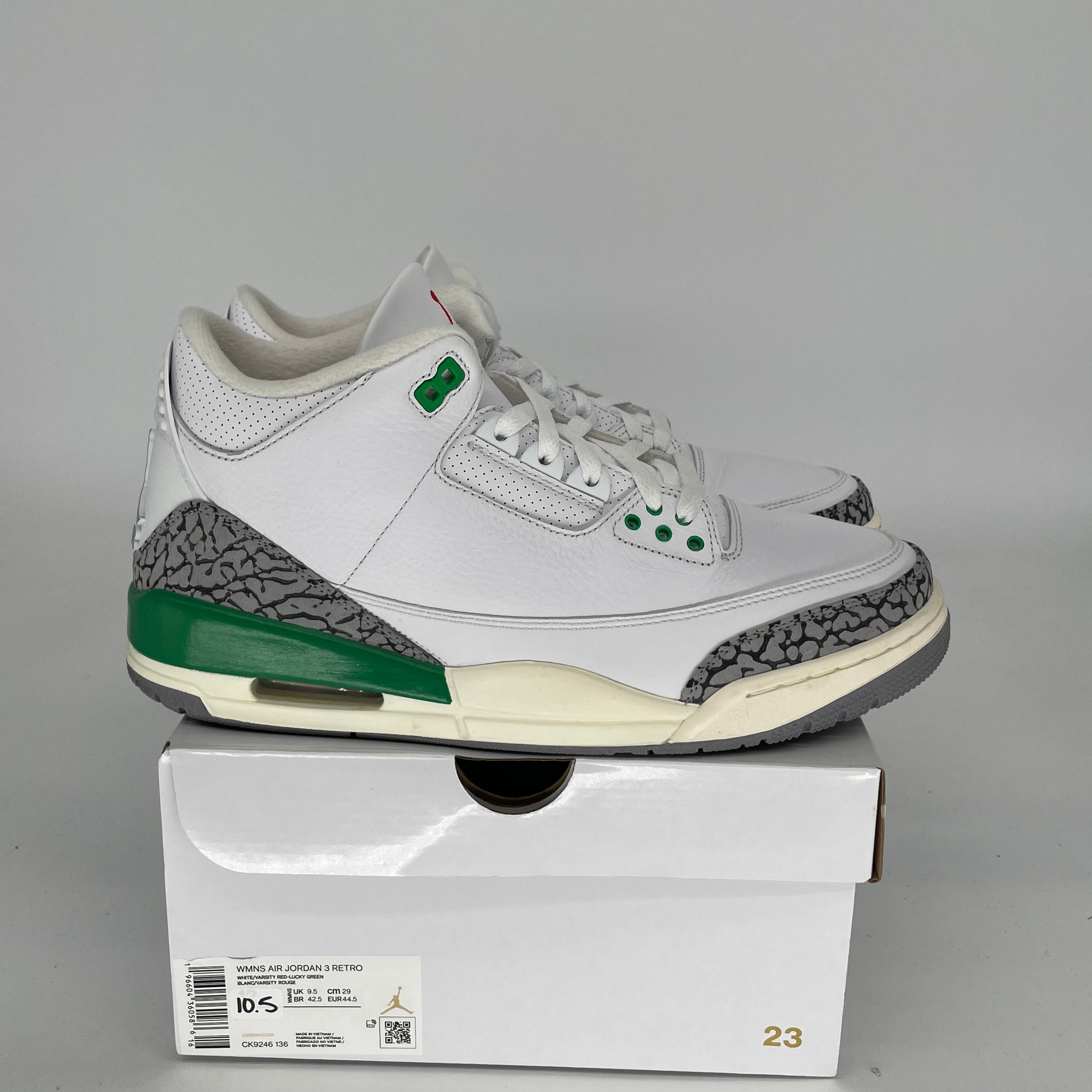 AIR JORDAN 3 LUCKY GREEN W SIZE 10.5/12W CK9246-136