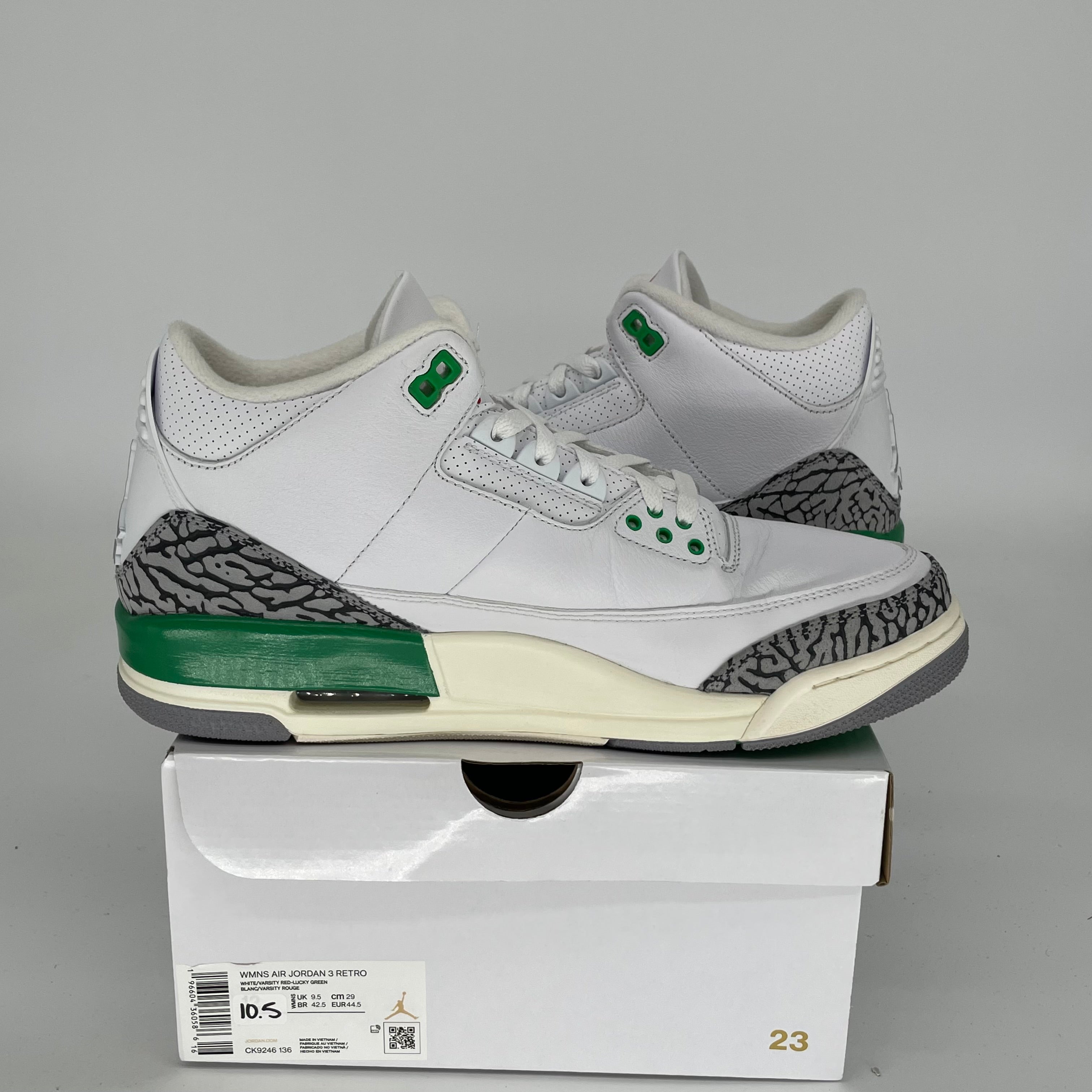 AIR JORDAN 3 LUCKY GREEN W SIZE 10.5/12W CK9246-136