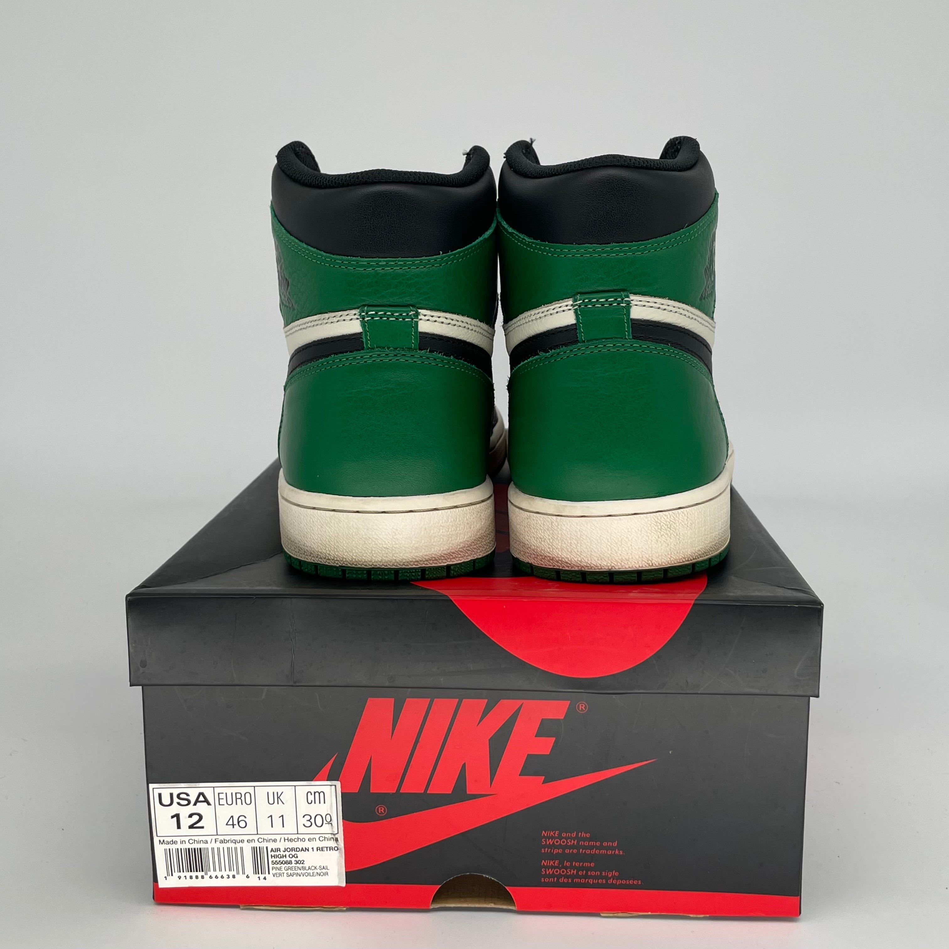 AIR JORDAN 1 PINE GREEN SIZE 12 555088-302