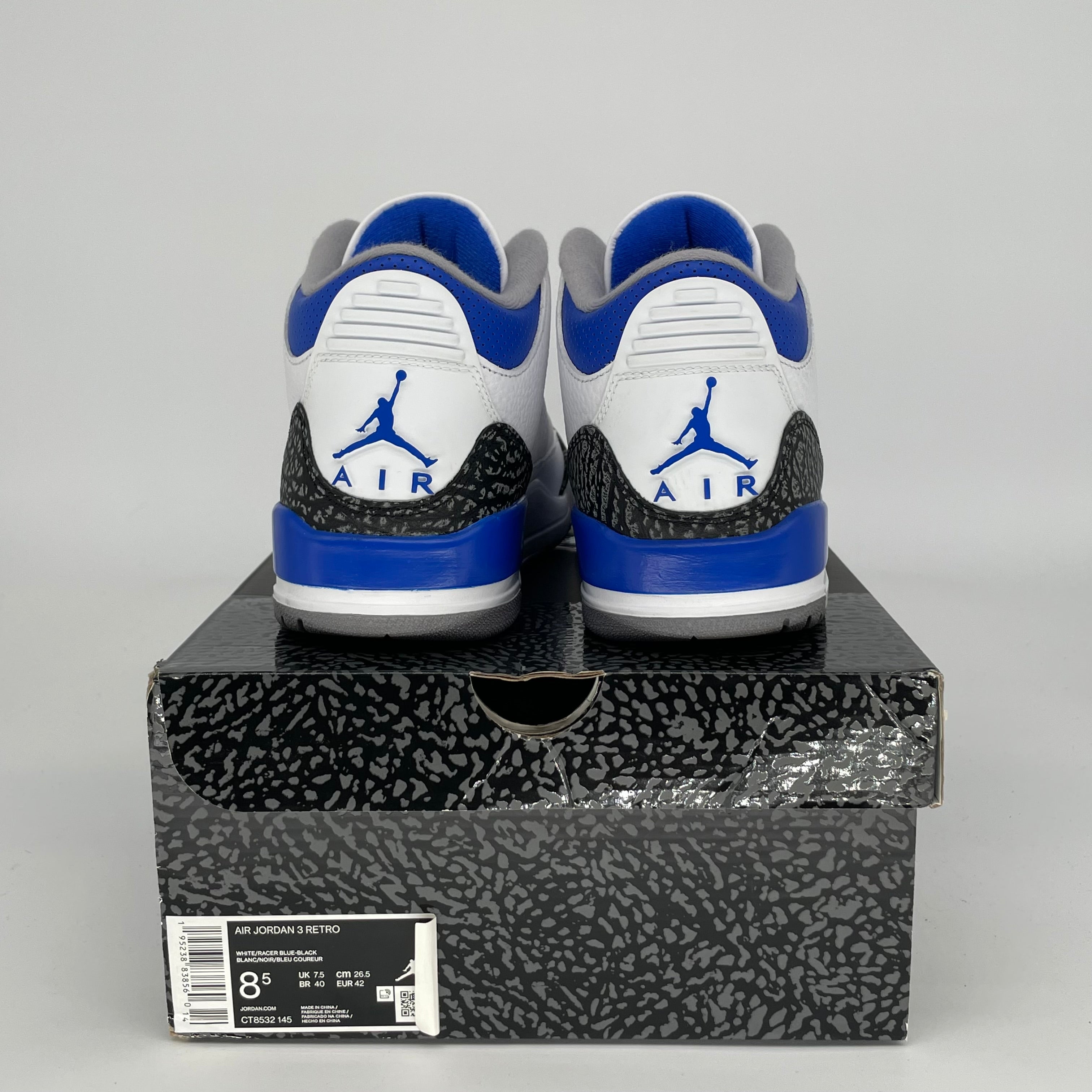 AIR JORDAN 3 RACER BLUE SIZE 8.5 CT8532-145