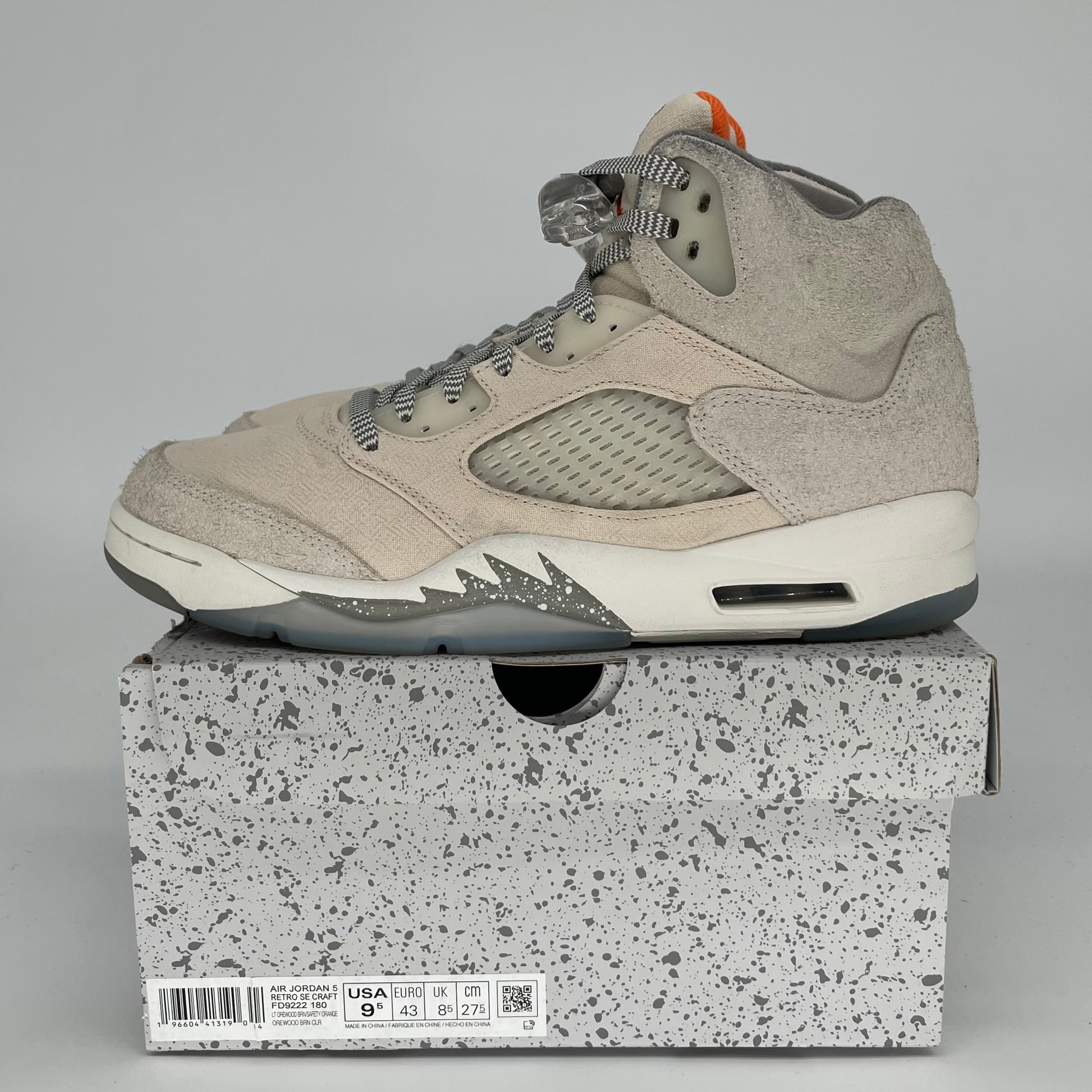 AIR JORDAN 5 CRAFT OREWOOD BROWN SIZE 9.5 FD9222-180