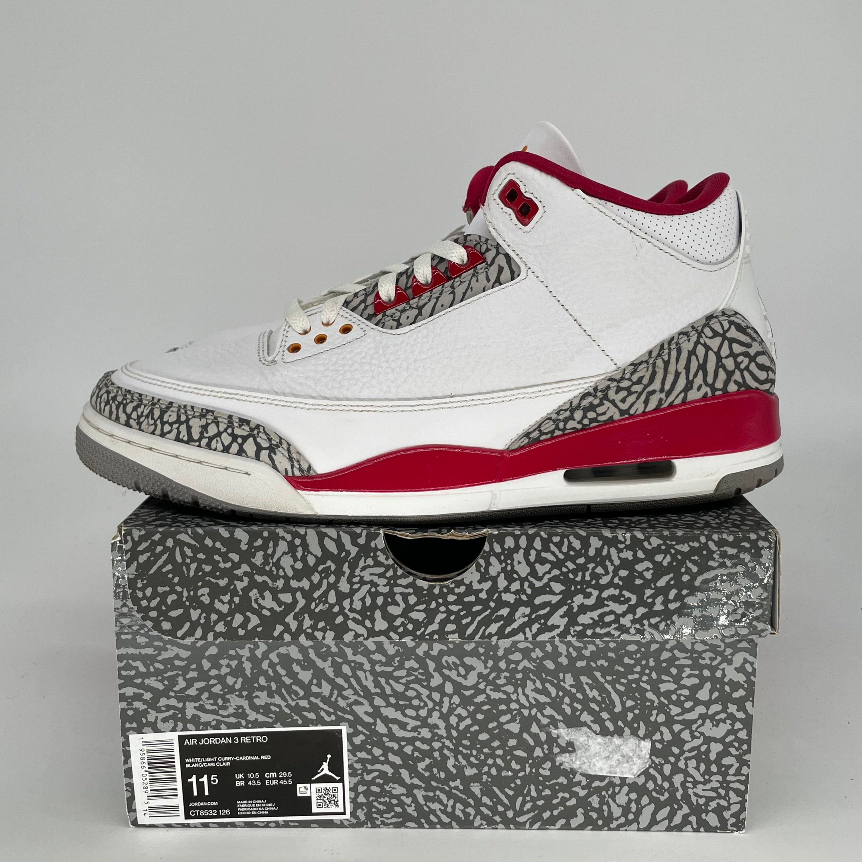 AIR JORDAN 3 CARDINAL SIZE 11.5 CT8532-126