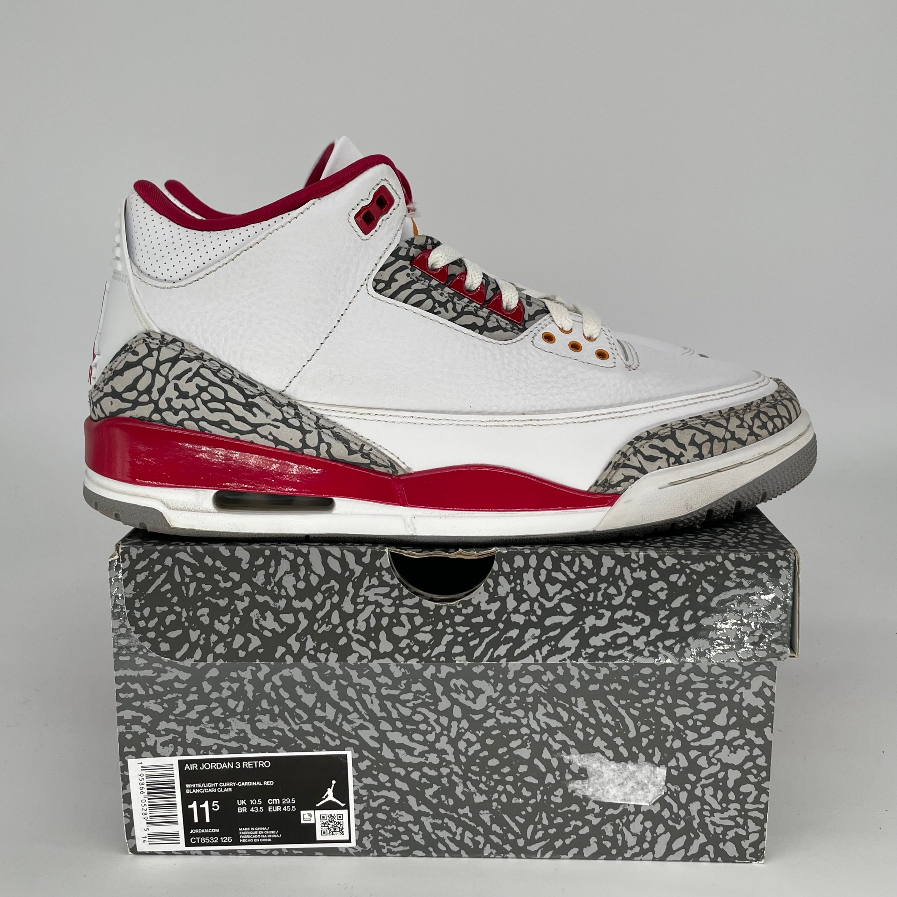 AIR JORDAN 3 CARDINAL SIZE 11.5 CT8532-126