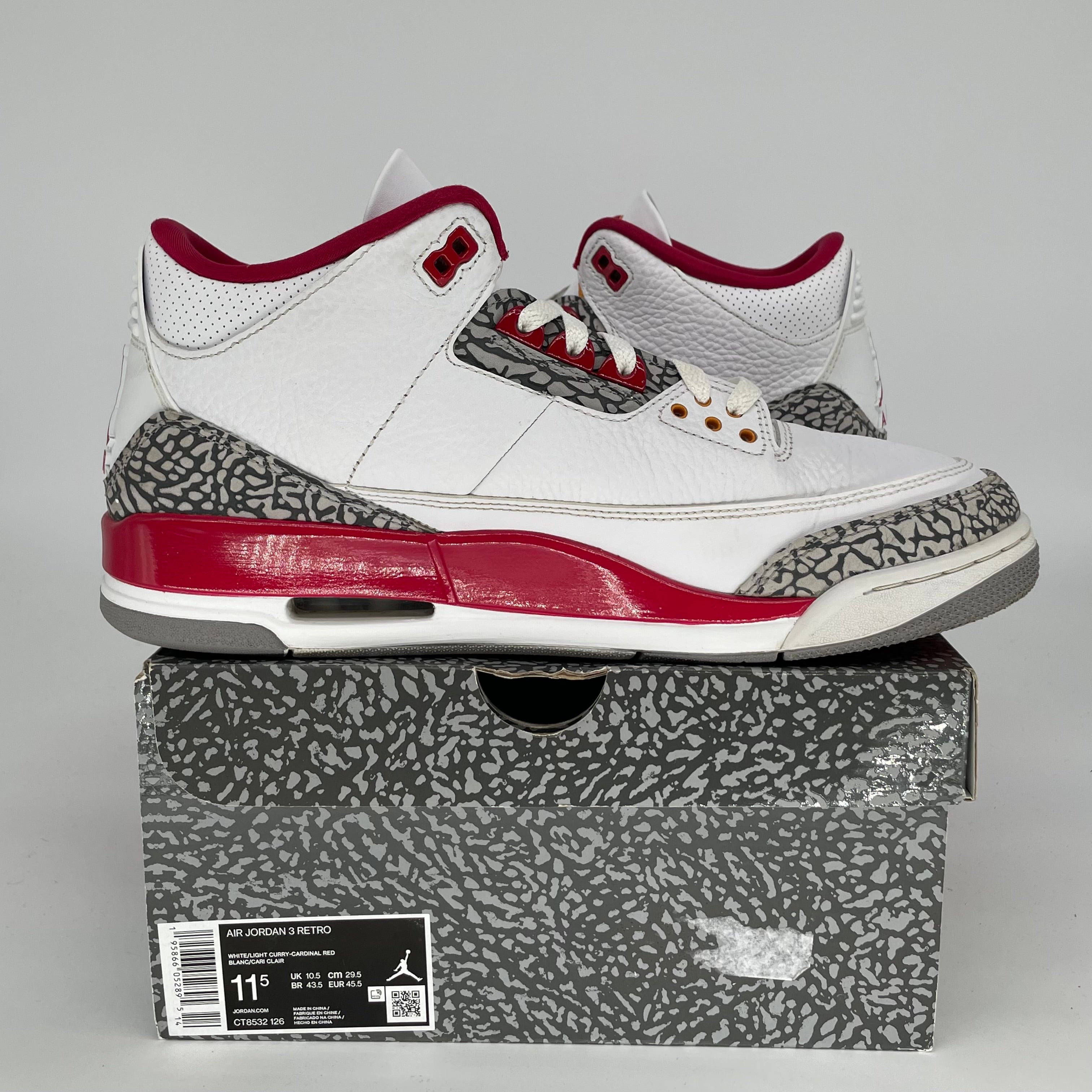 AIR JORDAN 3 CARDINAL SIZE 11.5 CT8532-126