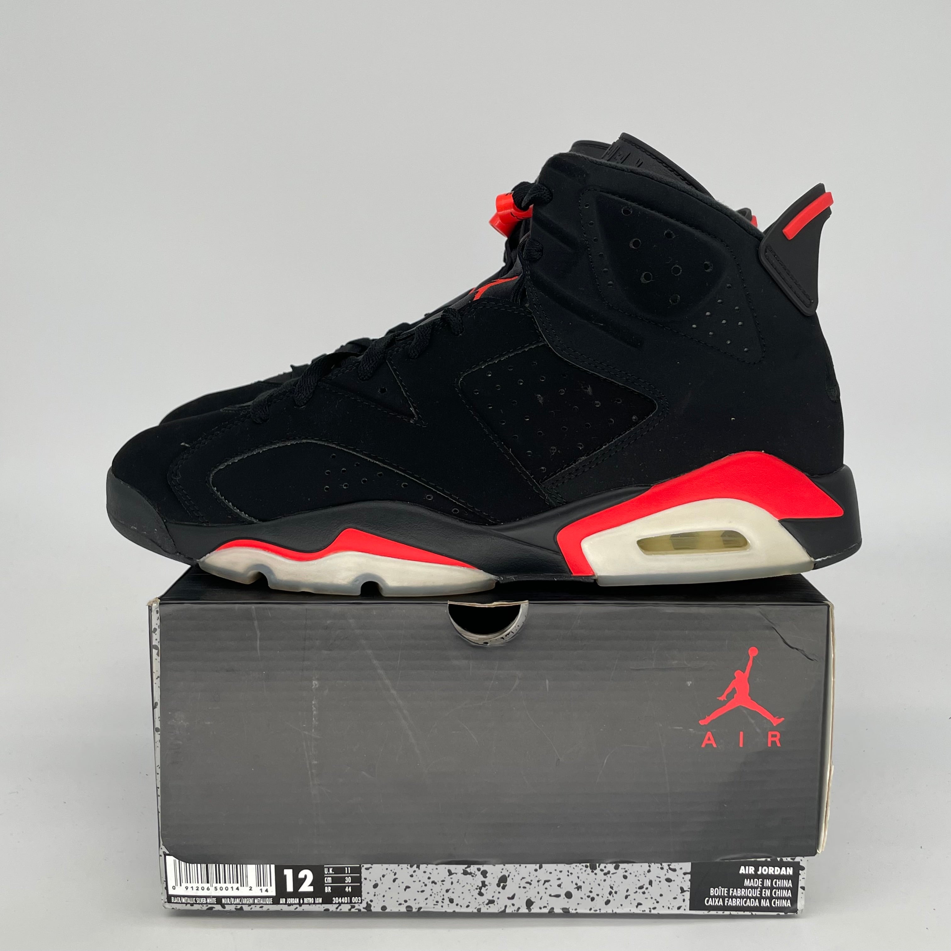 AIR JORDAN 6 BLACK INFRARED SIZE 12 384664-060