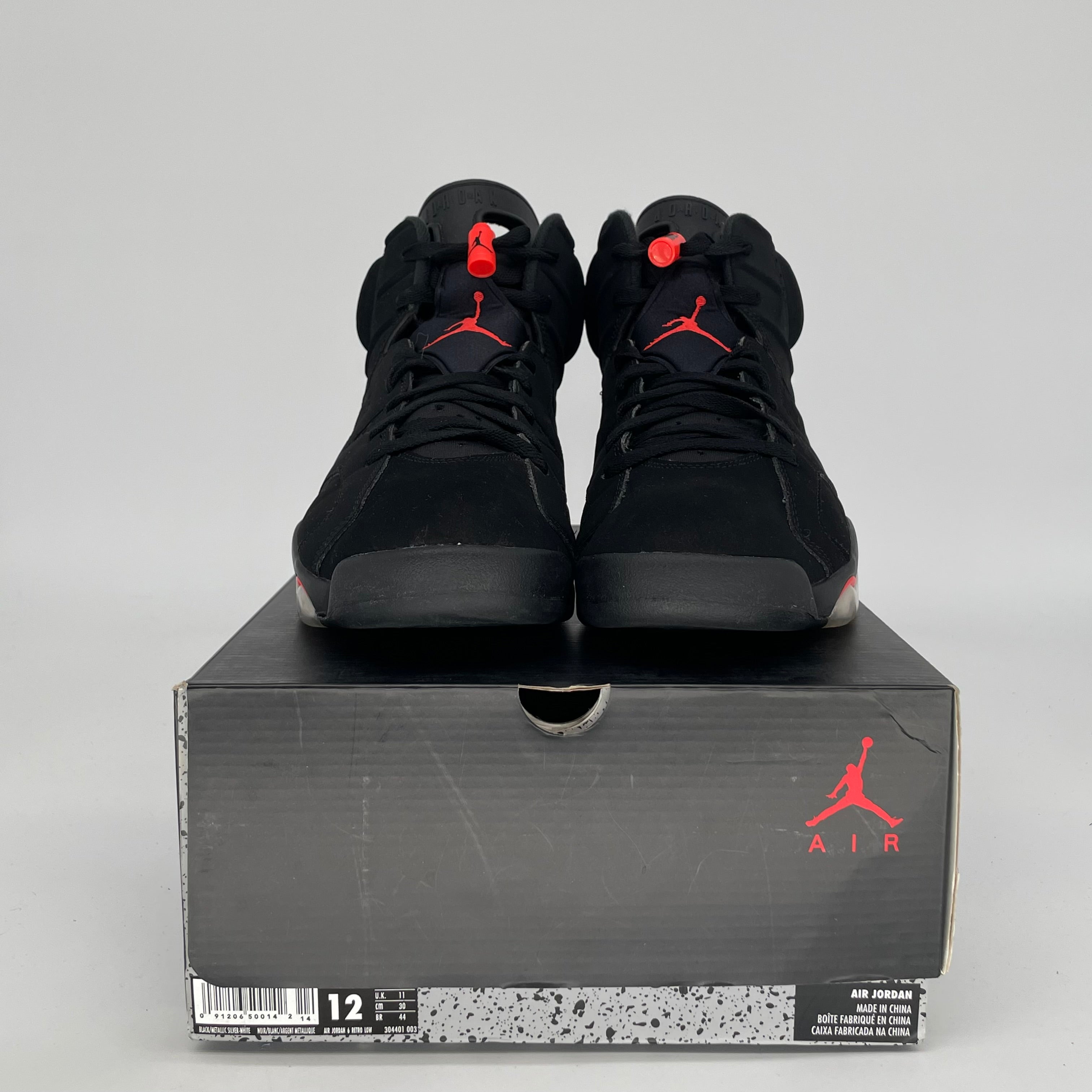 AIR JORDAN 6 BLACK INFRARED SIZE 12 384664-060