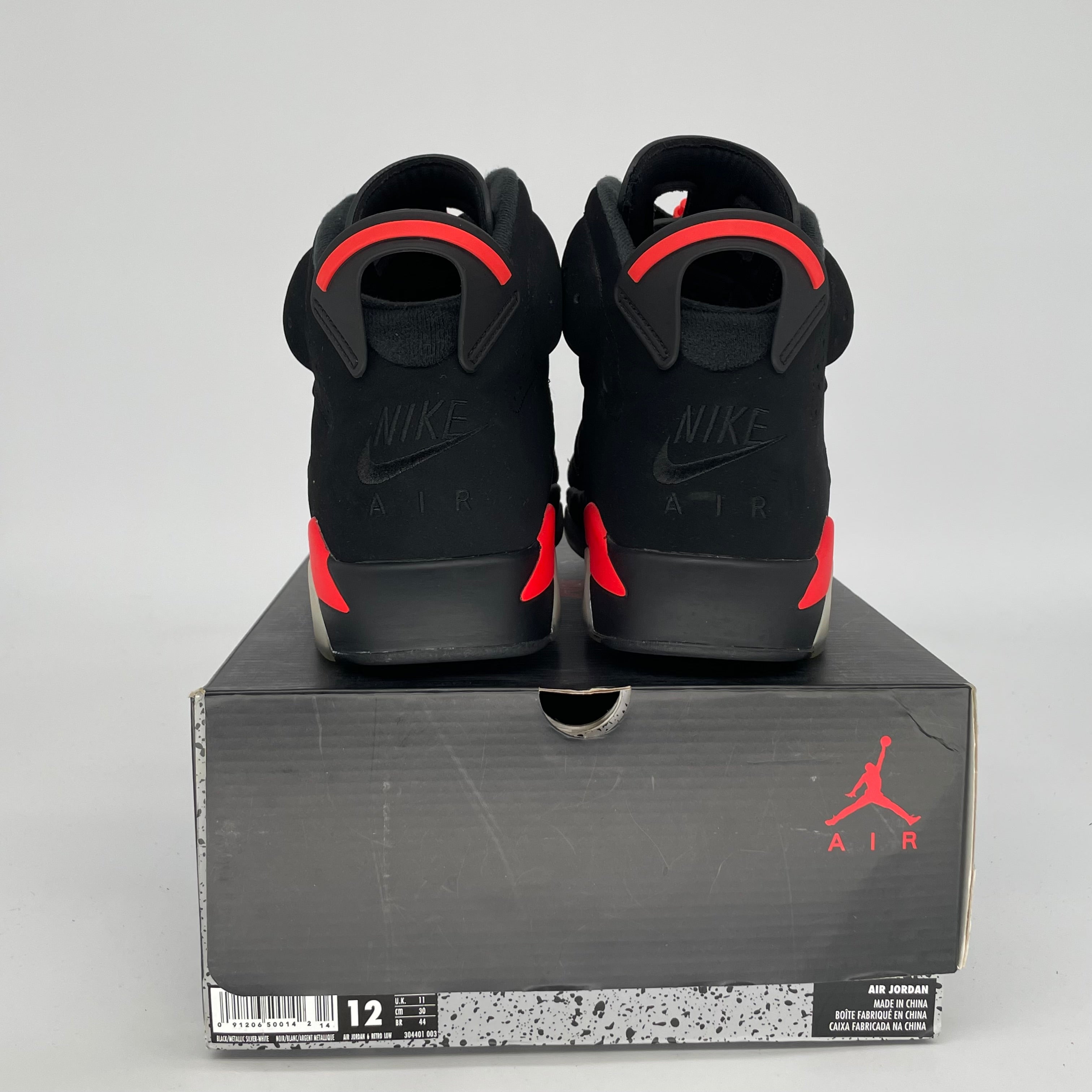 AIR JORDAN 6 BLACK INFRARED SIZE 12 384664-060