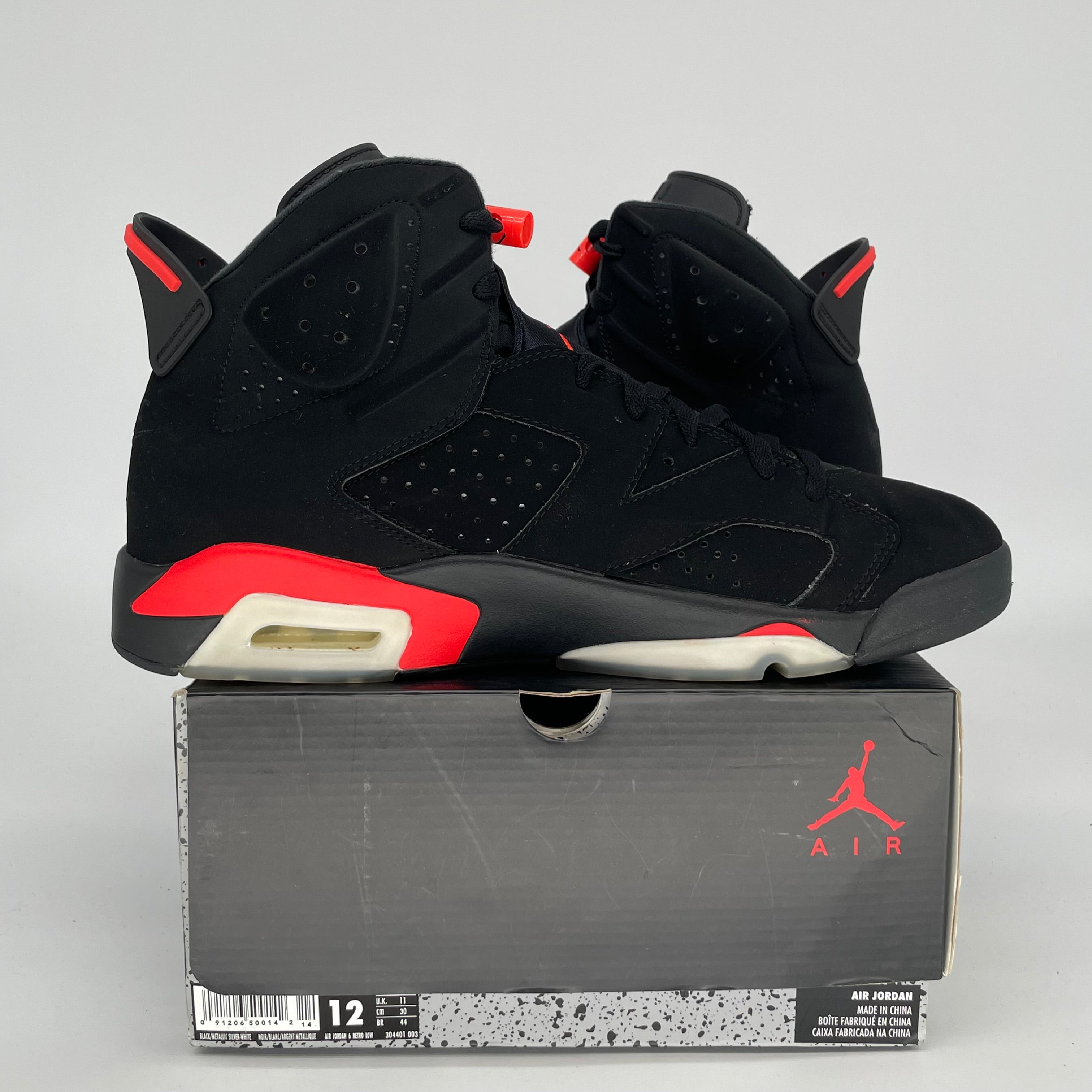 AIR JORDAN 6 BLACK INFRARED SIZE 12 384664-060