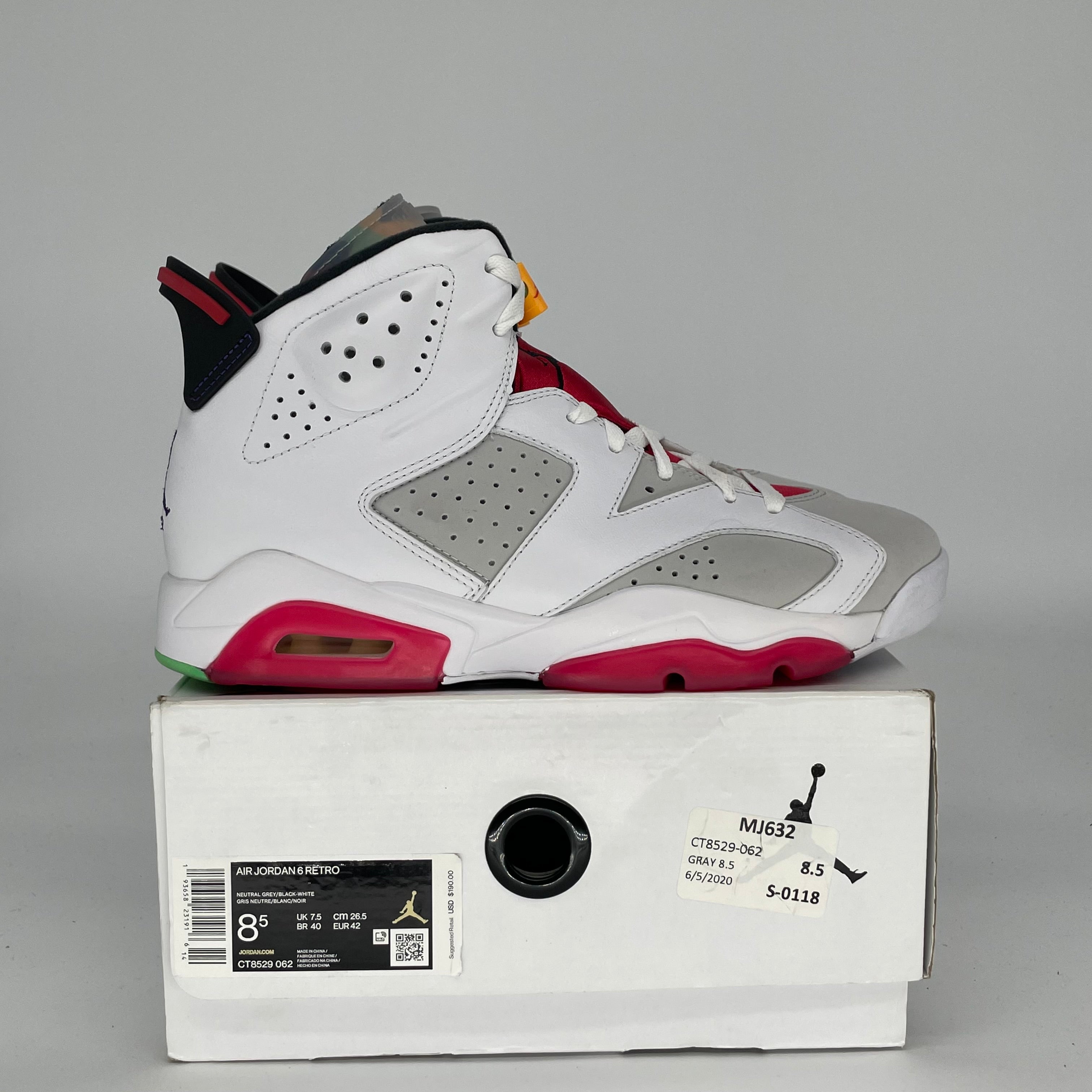 AIR JORDAN 6 HARE SIZE 8.5 CT9529-062