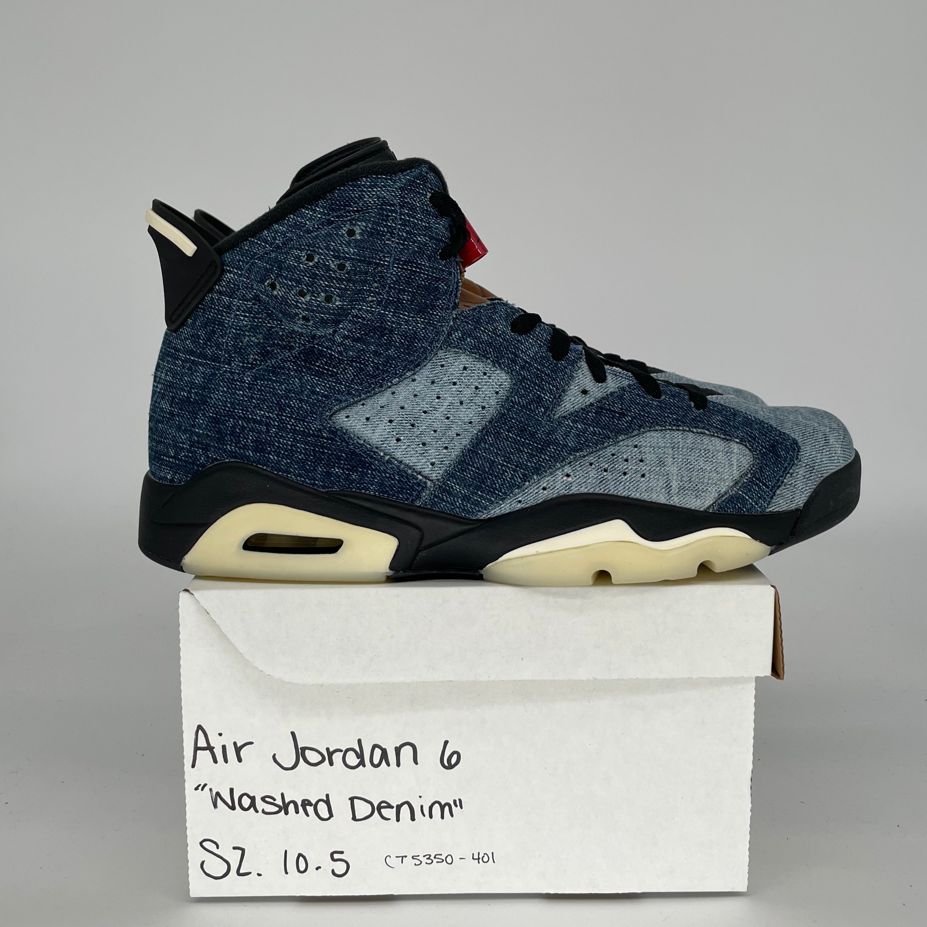 AIR JORDAN 6 WASHED DENIM SIZE 10.5 CT5350-401