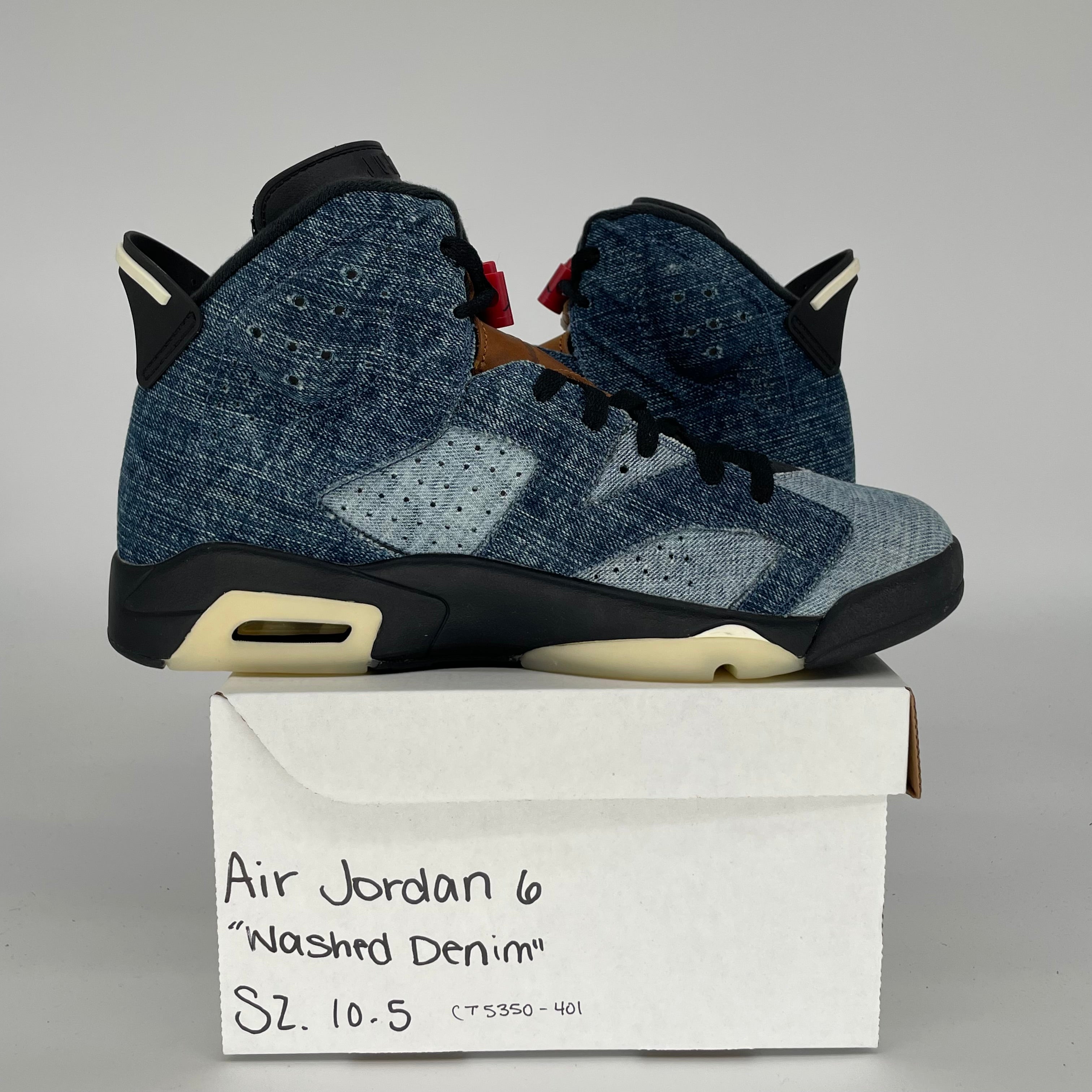 AIR JORDAN 6 WASHED DENIM SIZE 10.5 CT5350-401