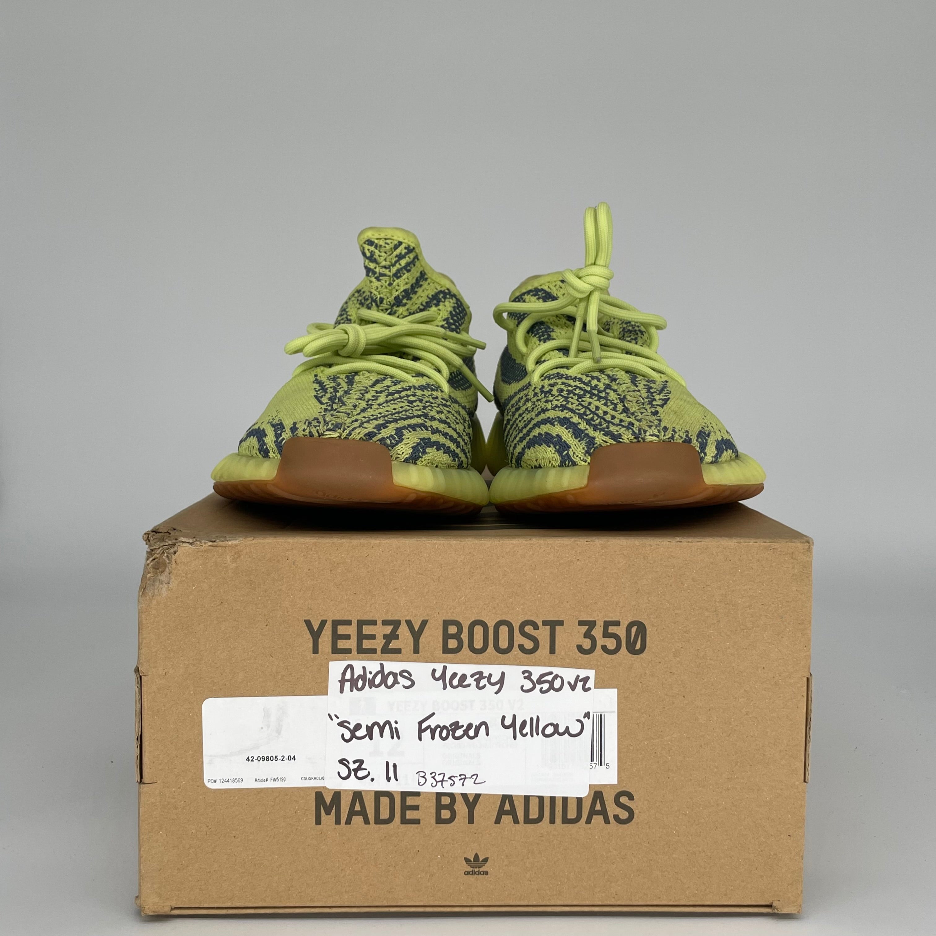 ADIDAS YEEZY 350 V2 SEMI FROZEN YELLOW SIZE 11 B37572