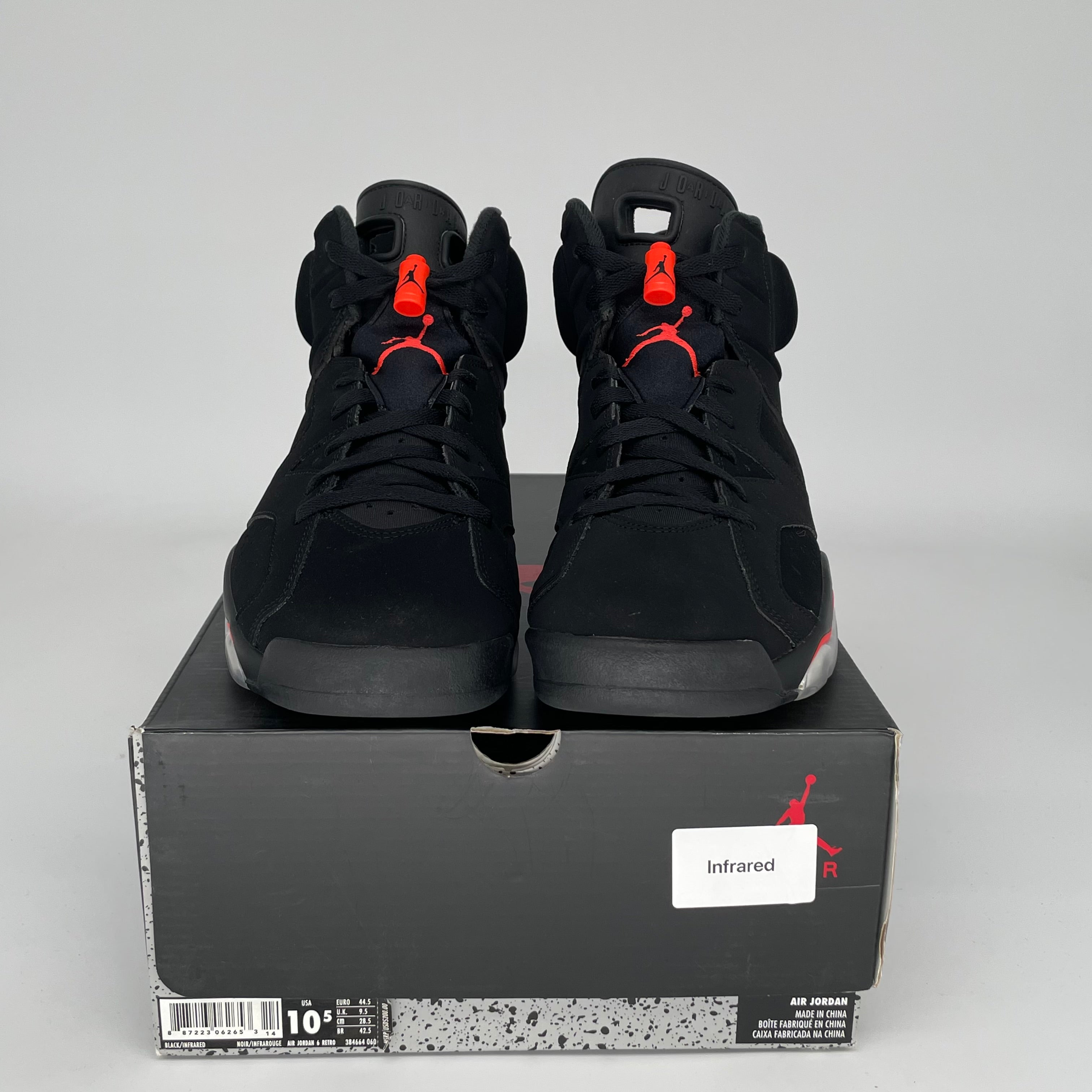 AIR JORDAN 6 BLACK INFRARED SIZE 10.5 384664-060