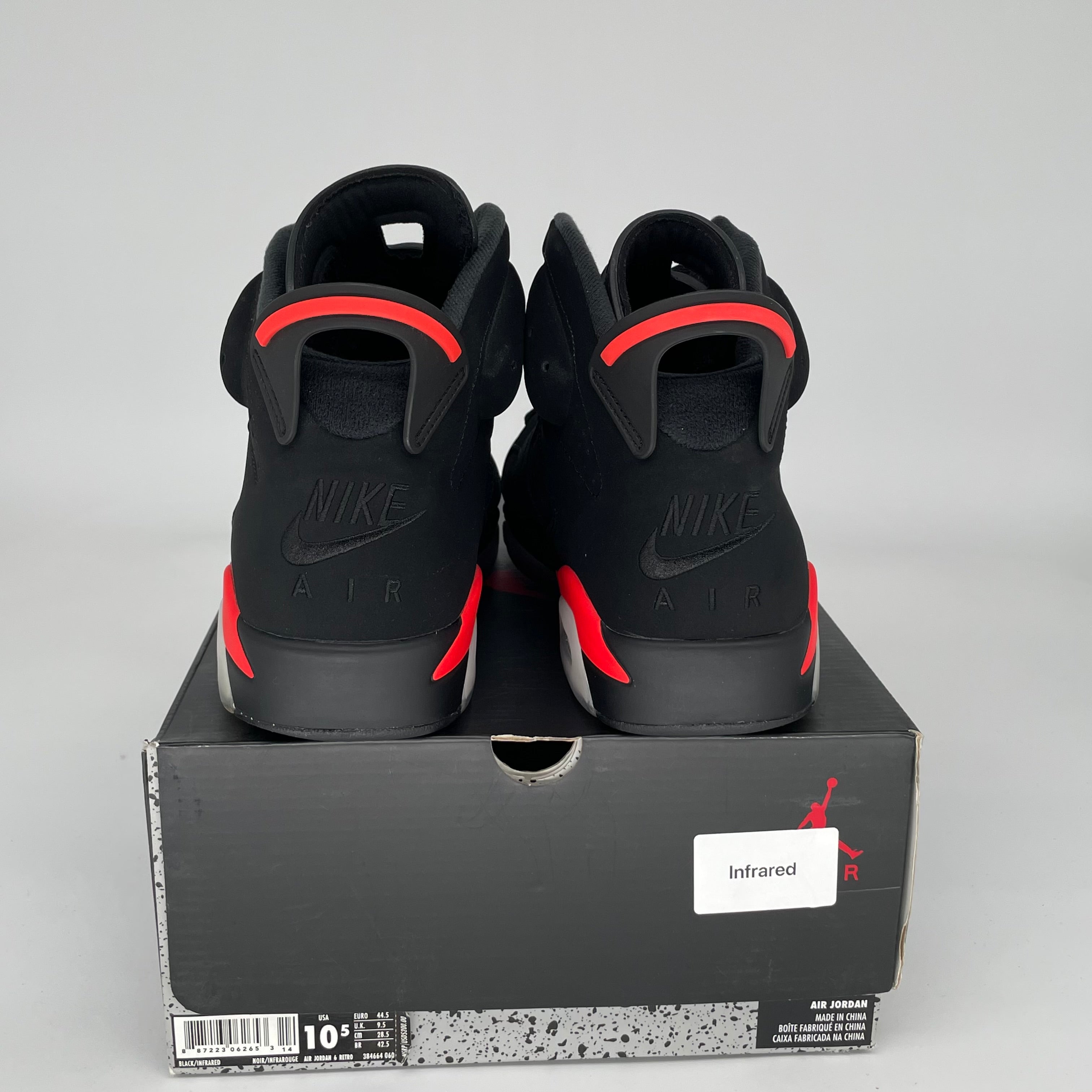 AIR JORDAN 6 BLACK INFRARED SIZE 10.5 384664-060