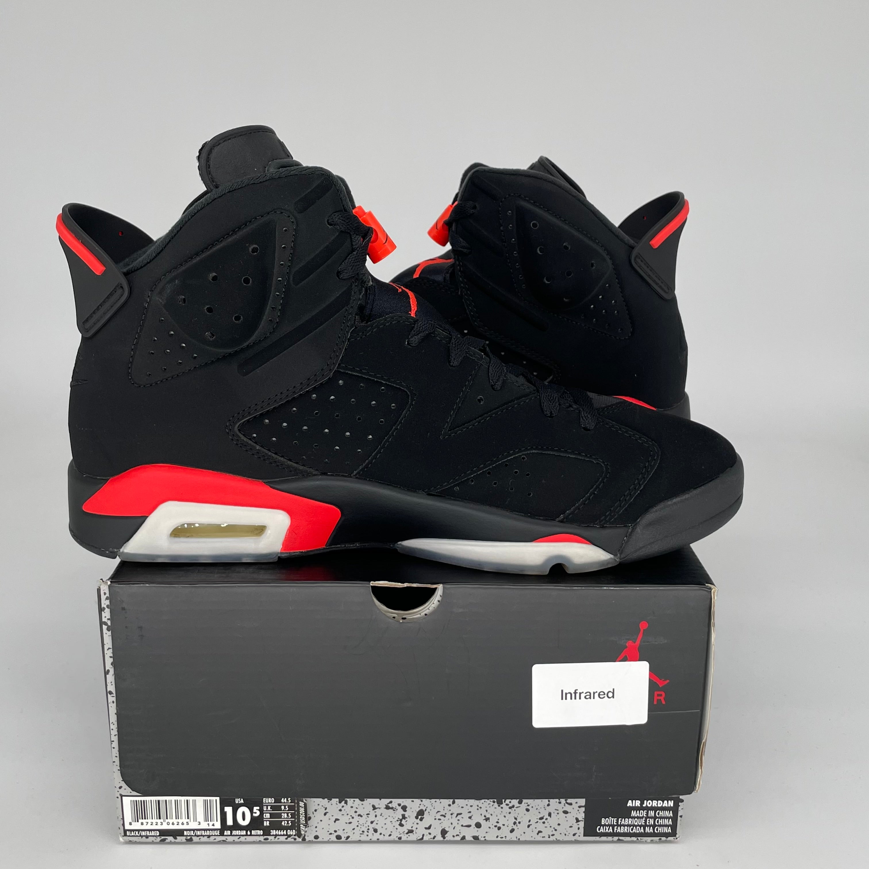 AIR JORDAN 6 BLACK INFRARED SIZE 10.5 384664-060