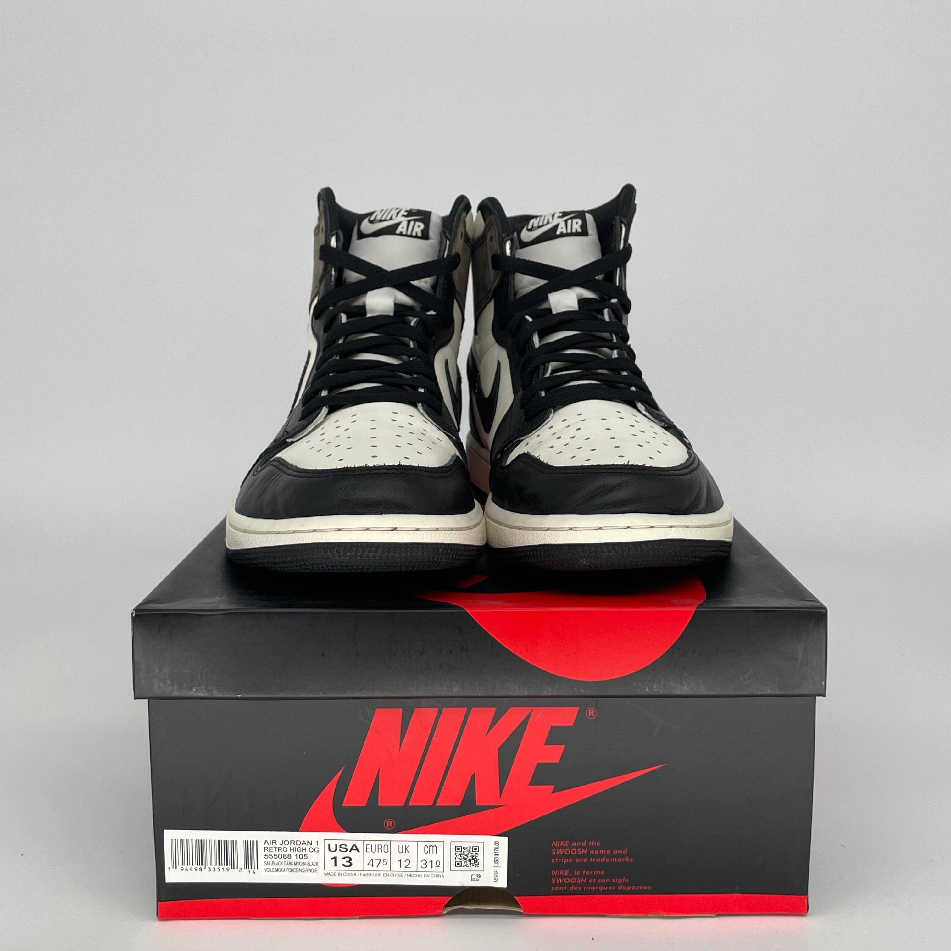 AIR JORDAN 1 DARK MOCHA SIZE 13 555088-105