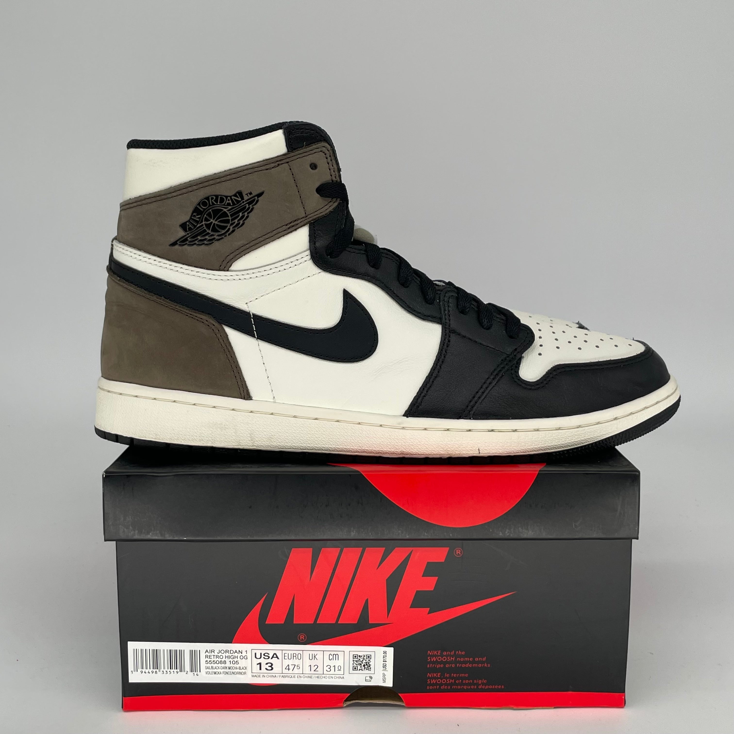 AIR JORDAN 1 DARK MOCHA SIZE 13 555088-105