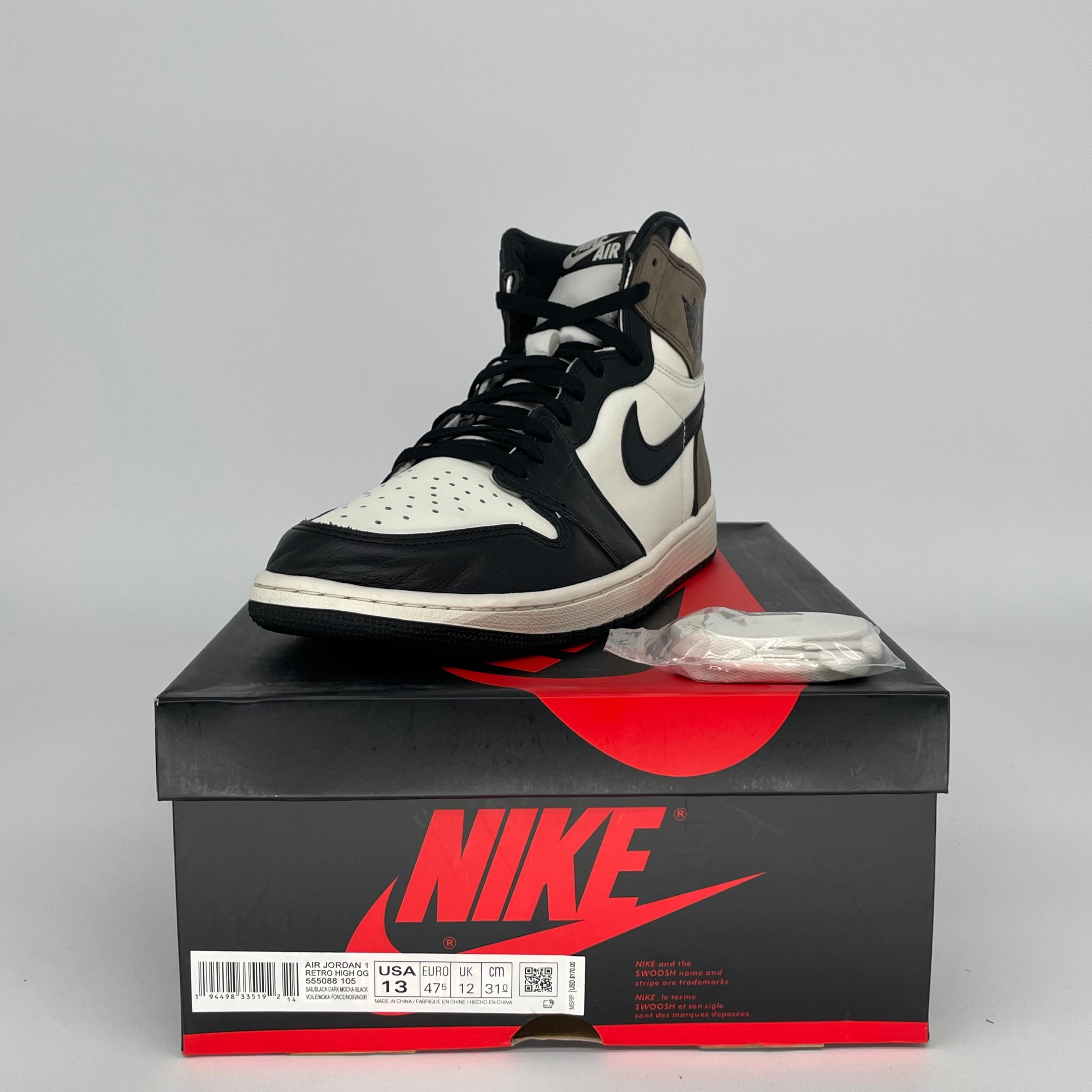 AIR JORDAN 1 DARK MOCHA SIZE 13 555088-105