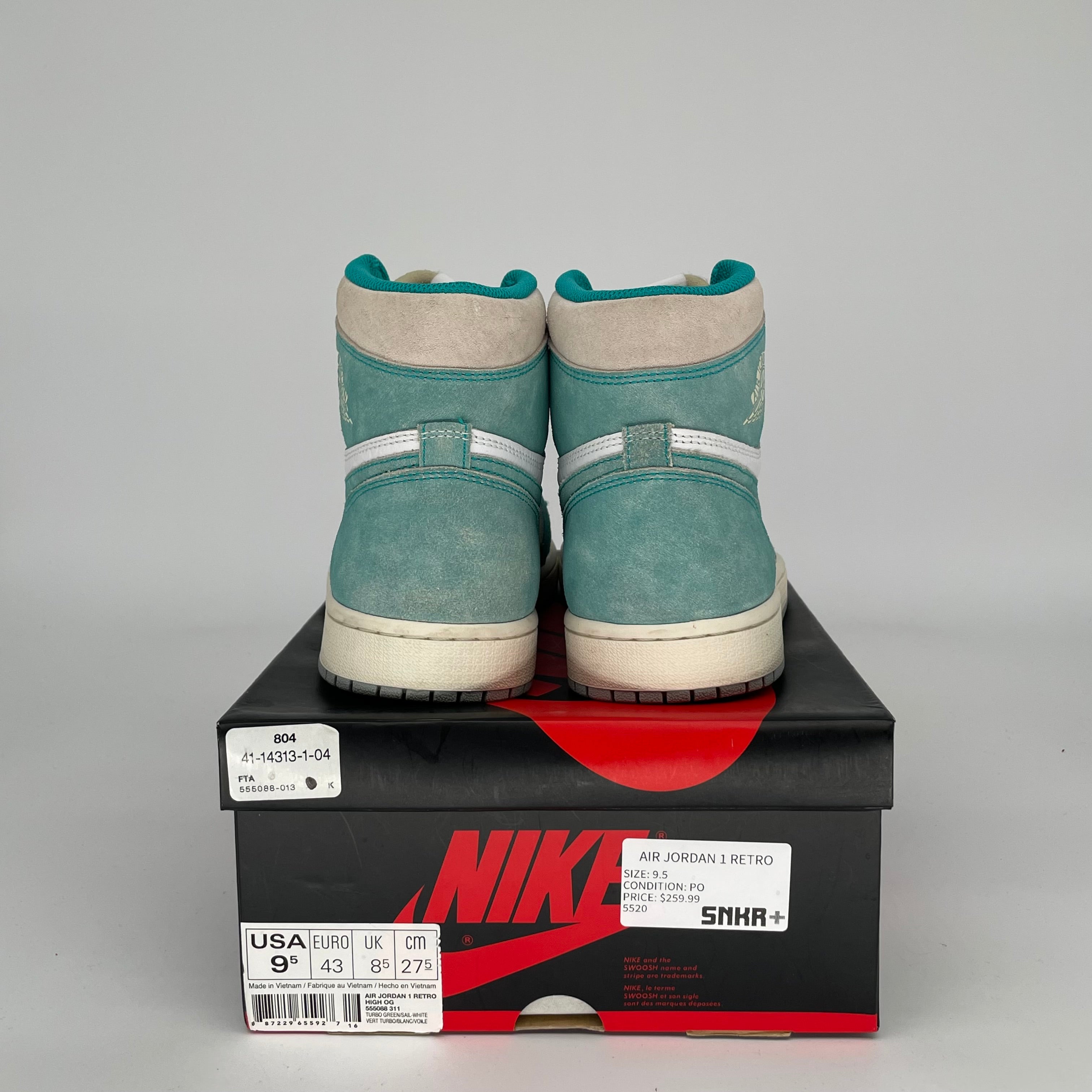 AIR JORDAN 1 TURBO GREEN SIZE 9.5 555088-311