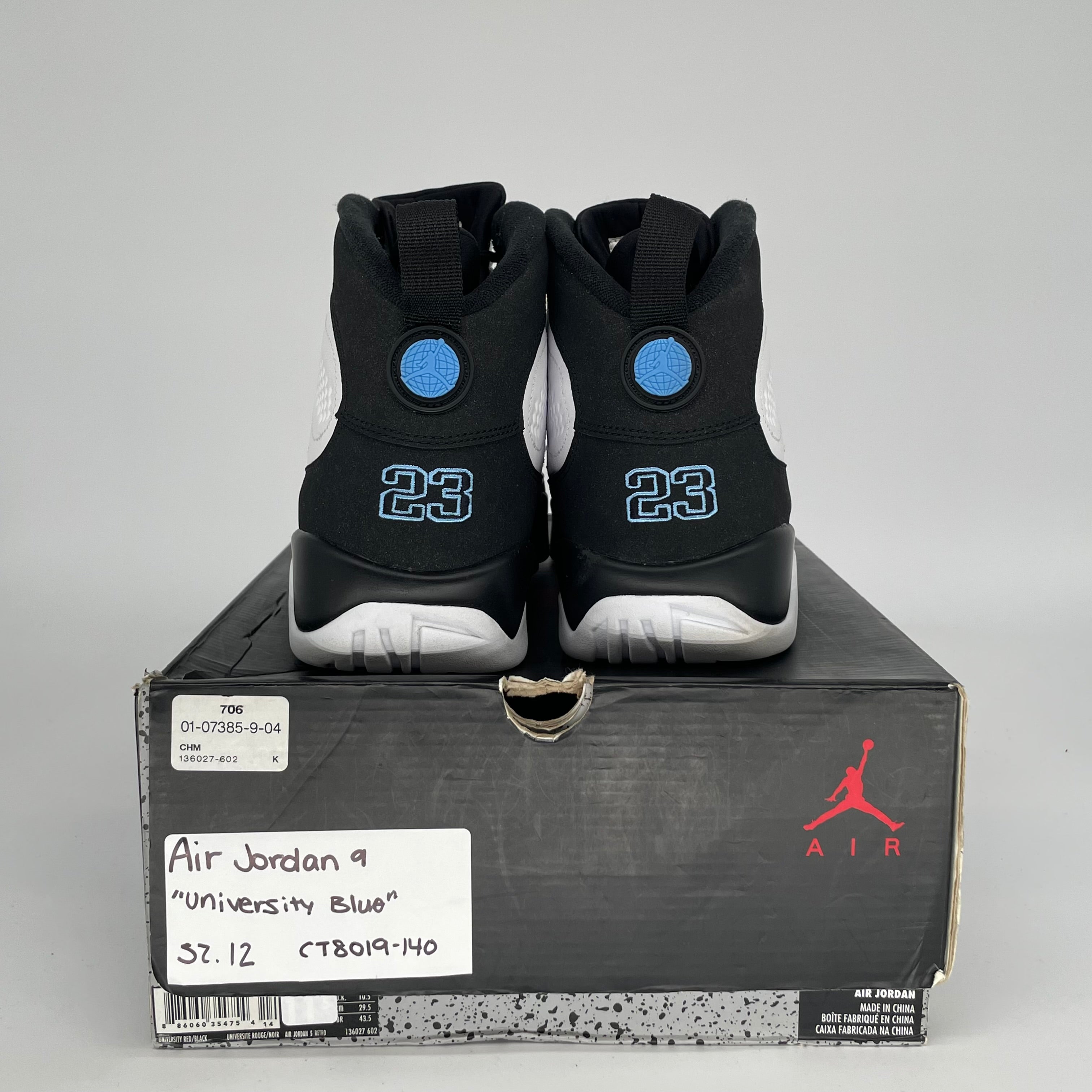 AIR JORDAN 9 UNIVERSITY BLUE SIZE 12 CT8019-140