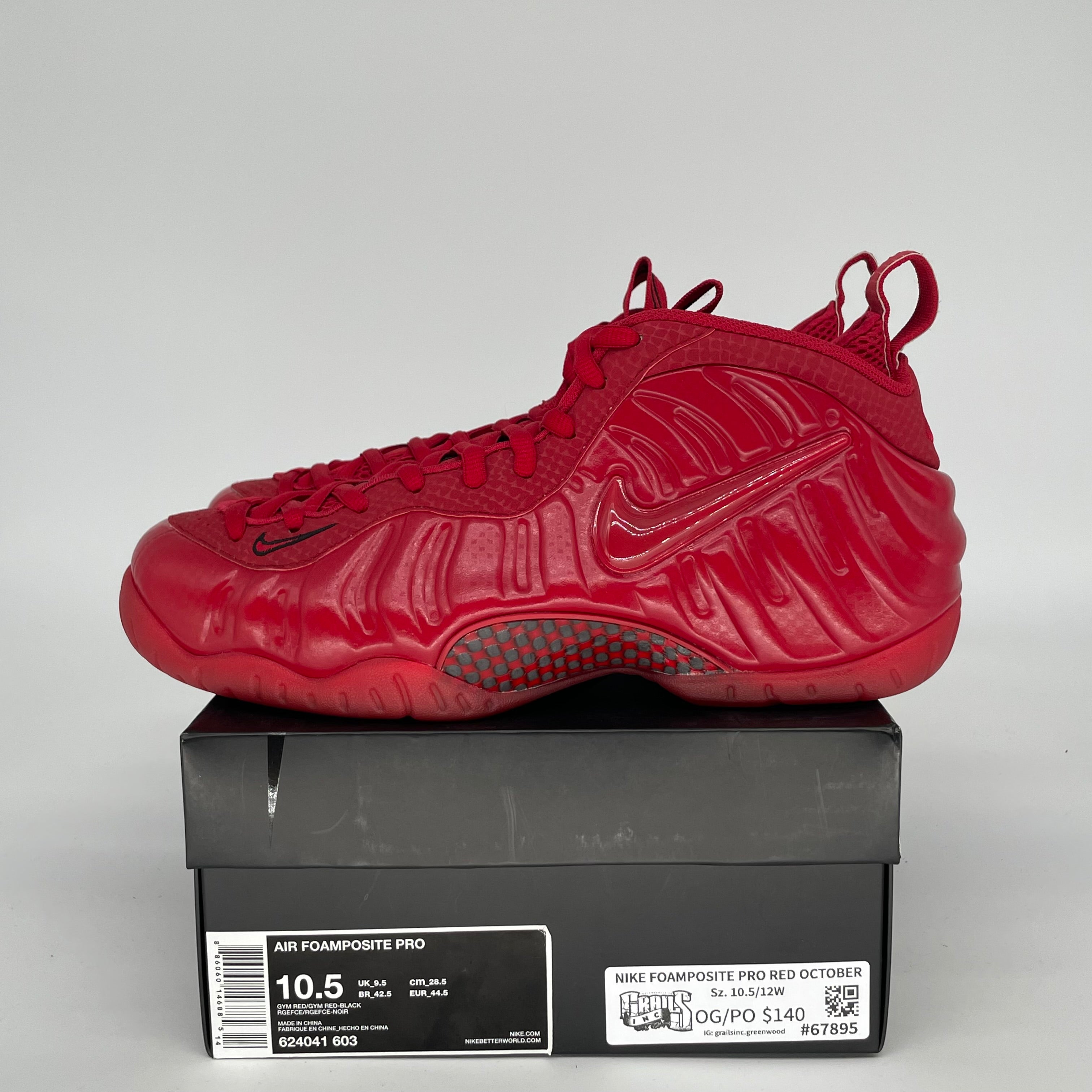 NIKE FOAMPOSITE PRO RED OCTOBER SIZE 10.5 624041-603