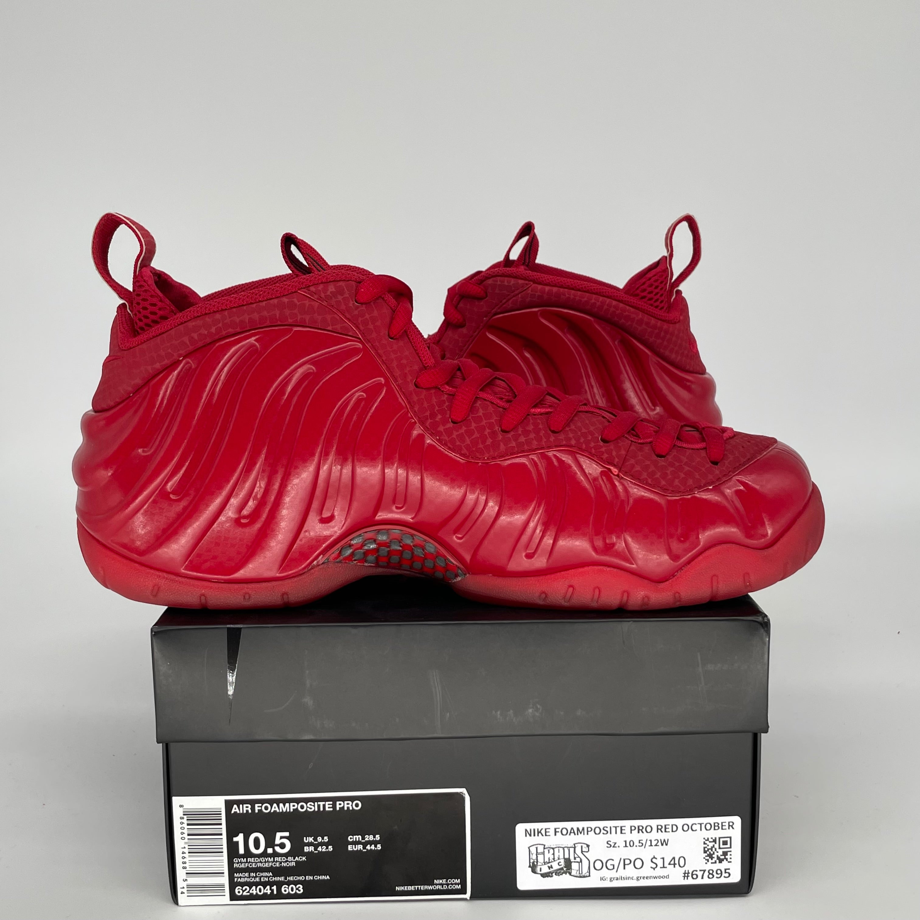 NIKE FOAMPOSITE PRO RED OCTOBER SIZE 10.5 624041-603