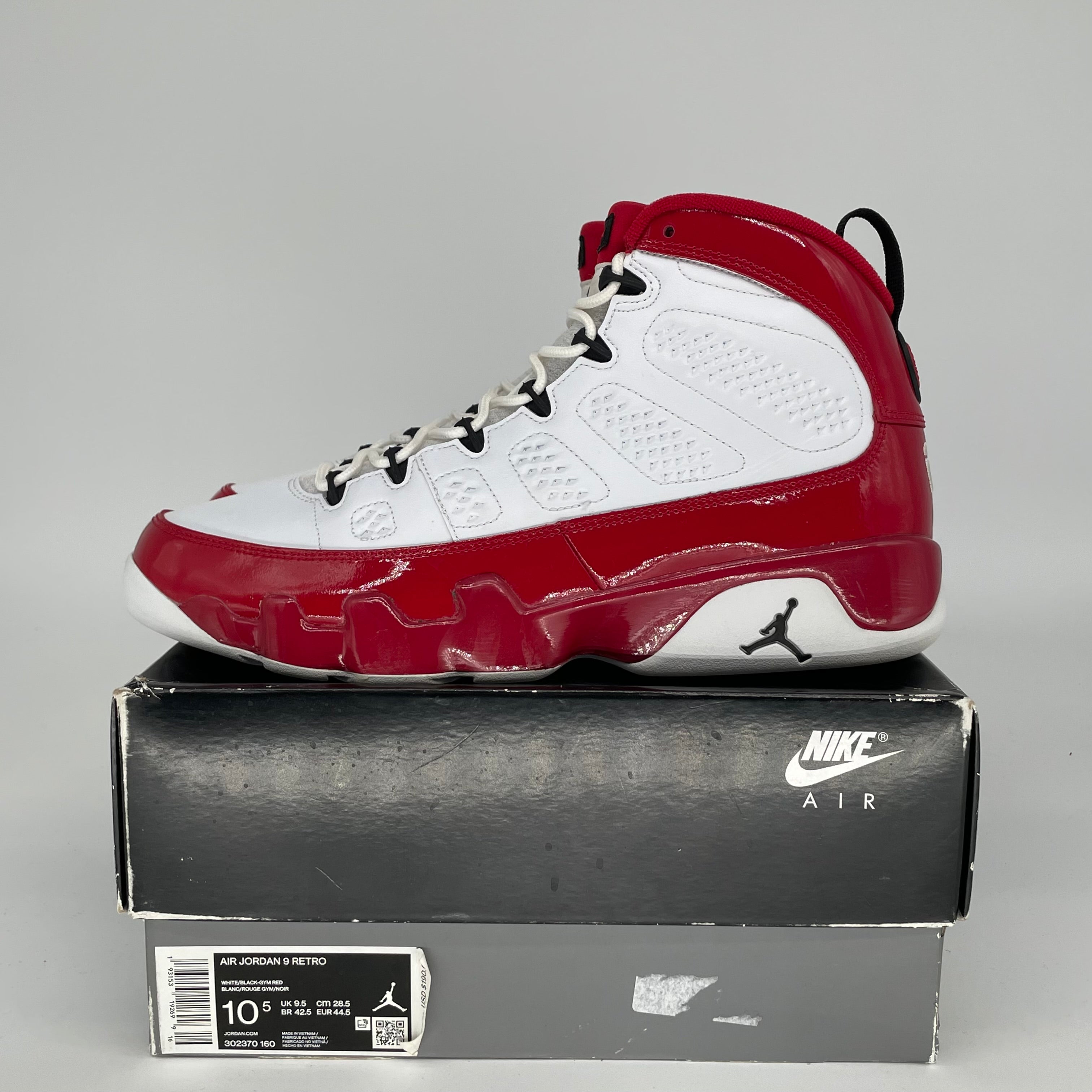 AIR JORDAN 9 GYM RED SIZE 10.5 302370-160