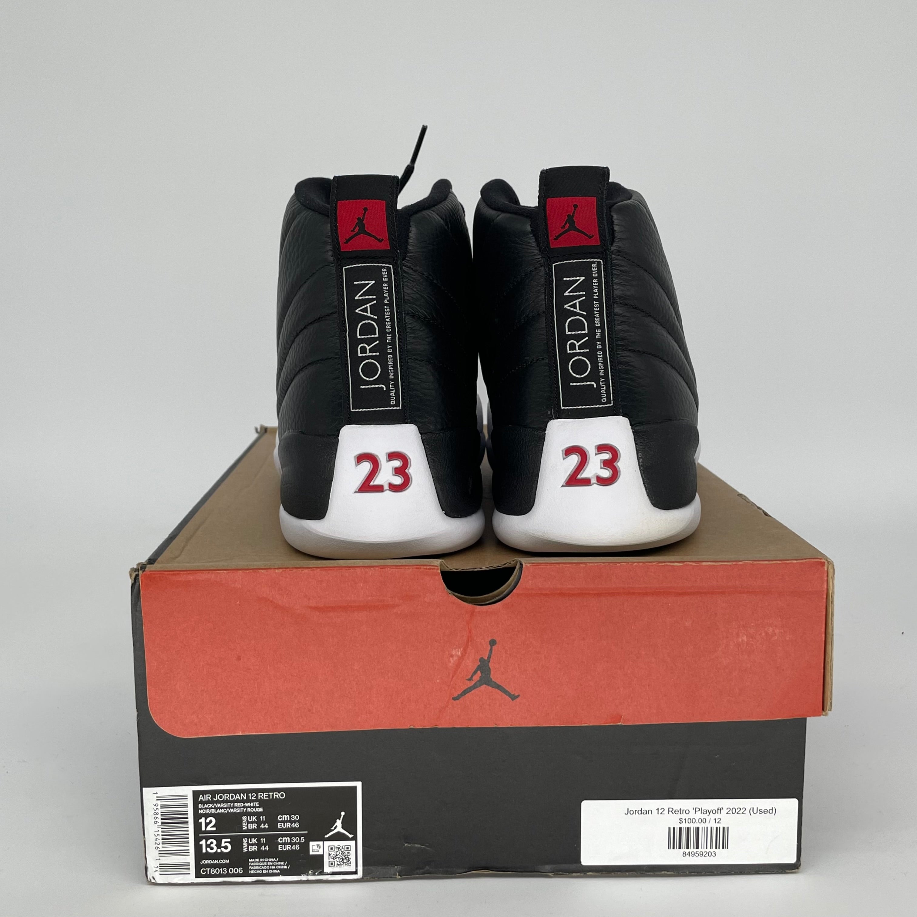 AIR JORDAN 12 PLAYOFFS SIZE 12 CT8013-006