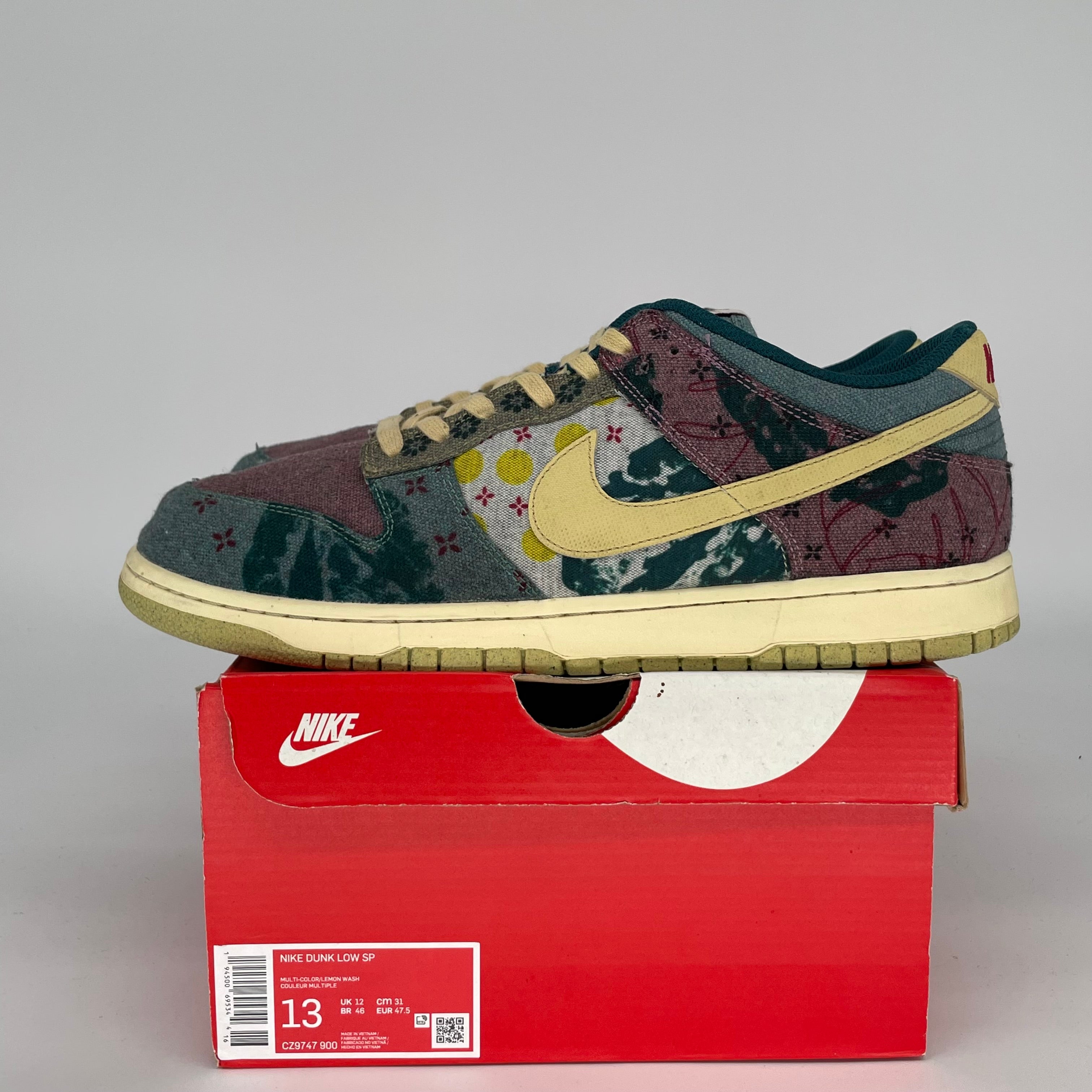 NIKE DUNK LOW COMMUNITY GARDEN SIZE 13 CZ9747-900