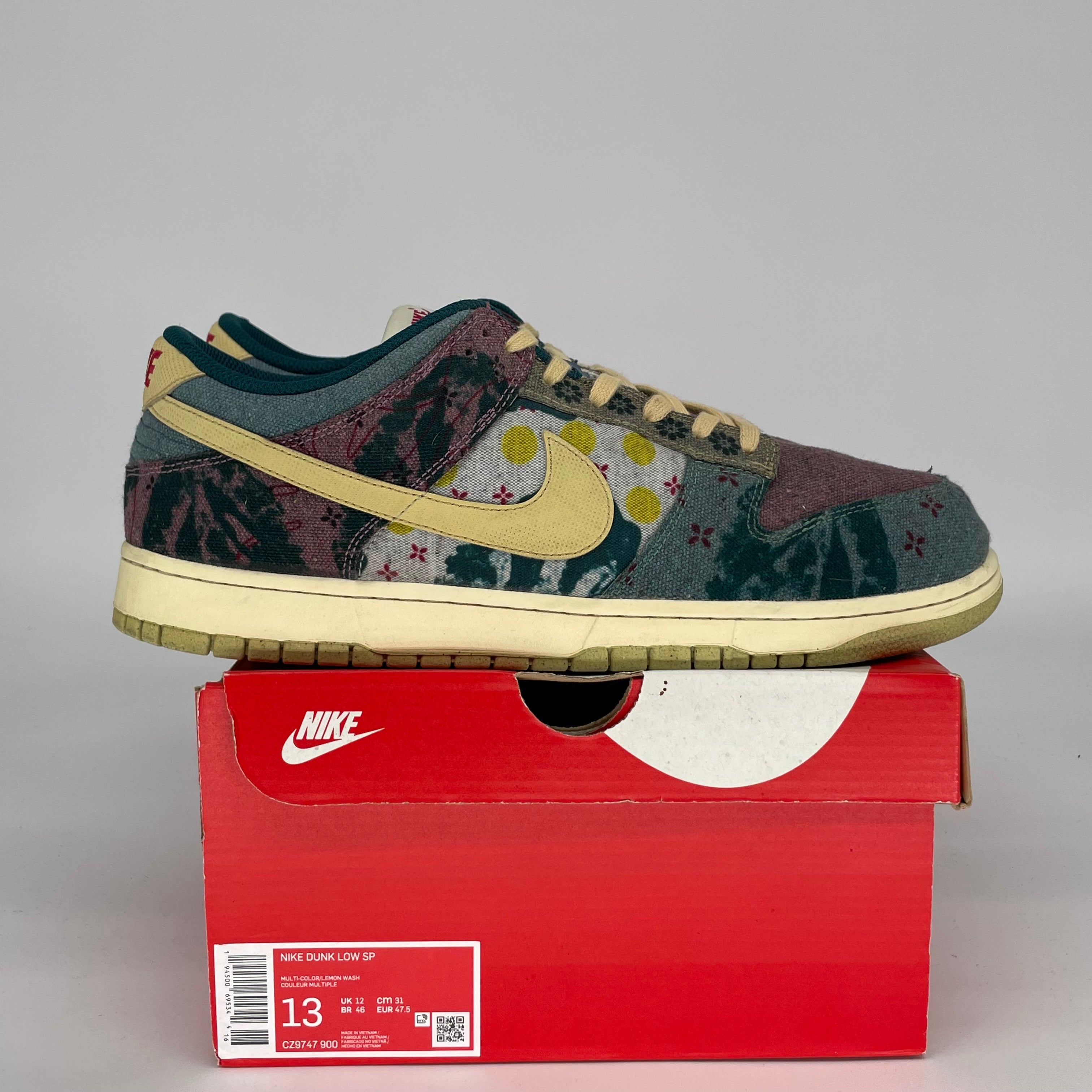 NIKE DUNK LOW COMMUNITY GARDEN SIZE 13 CZ9747-900