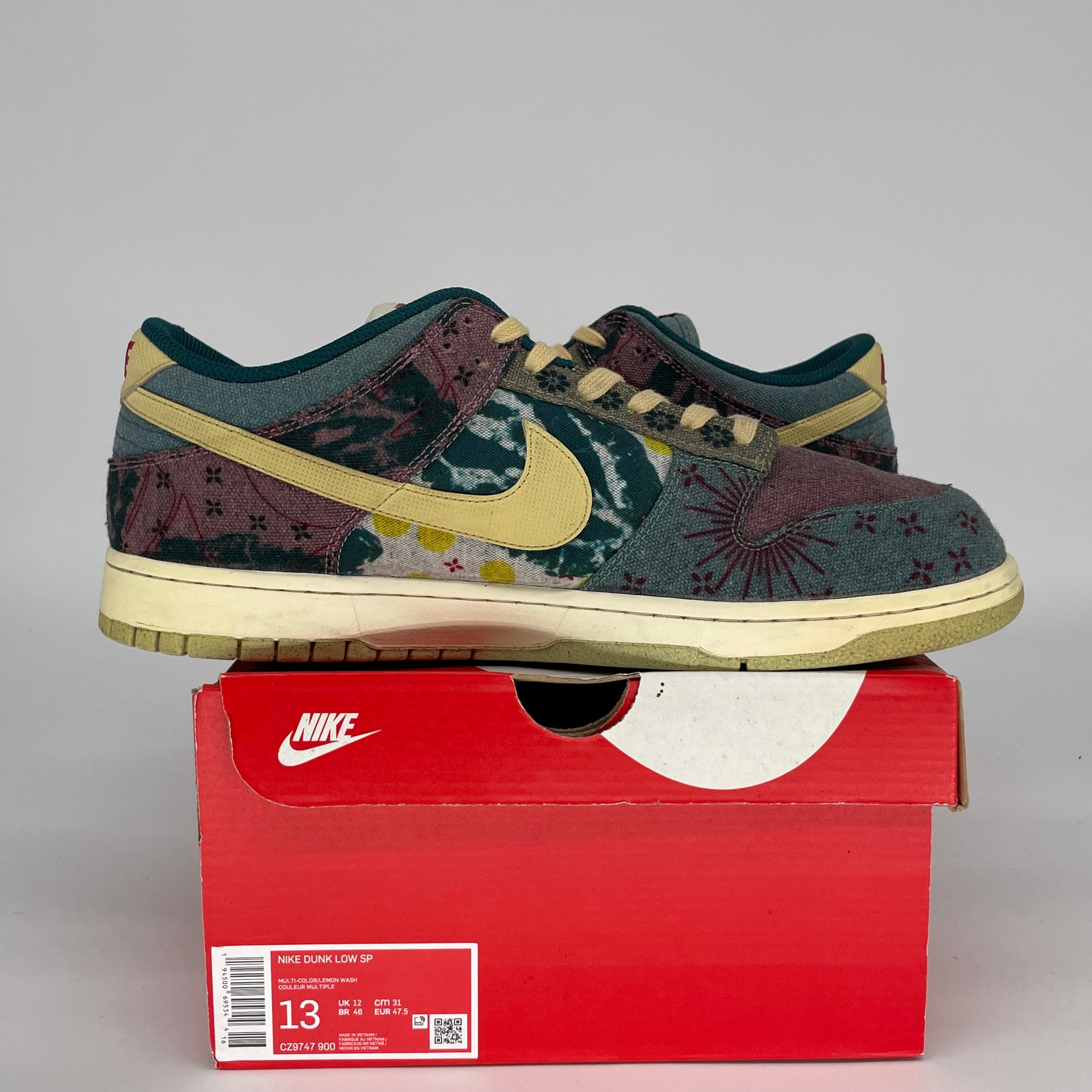 NIKE DUNK LOW COMMUNITY GARDEN SIZE 13 CZ9747-900