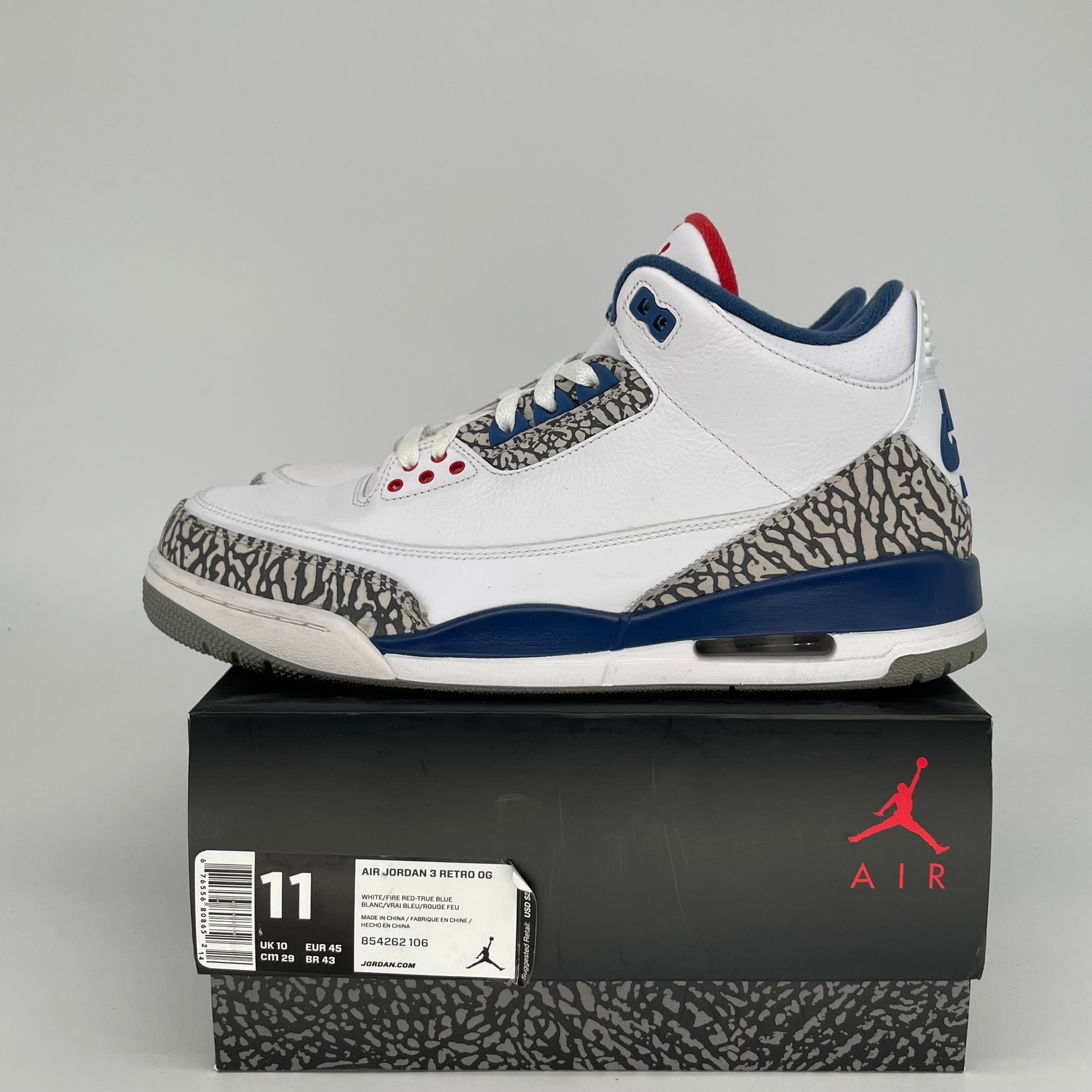 AIR JORDAN 3 TRUE BLUE SIZE 11 854262-106