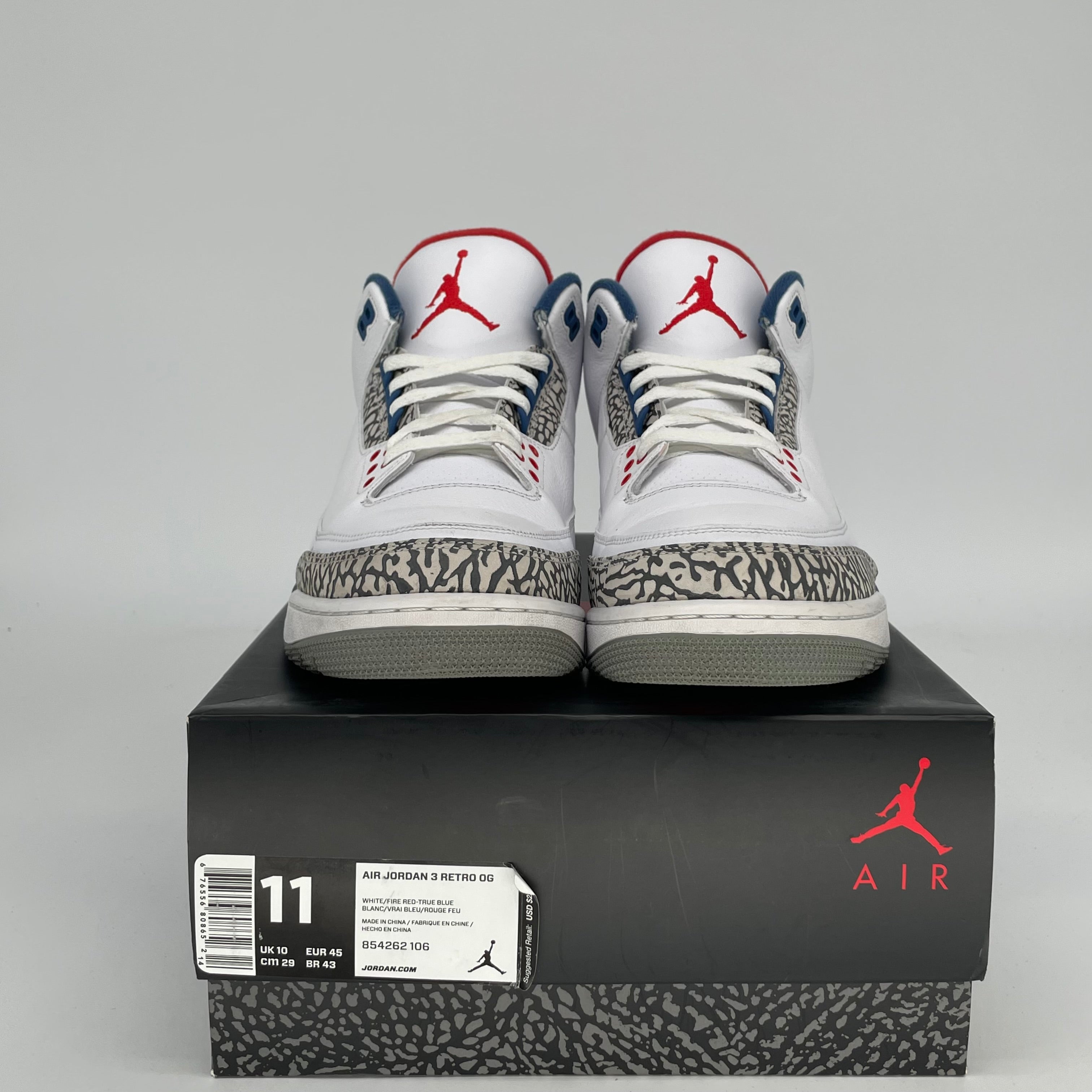 AIR JORDAN 3 TRUE BLUE SIZE 11 854262-106