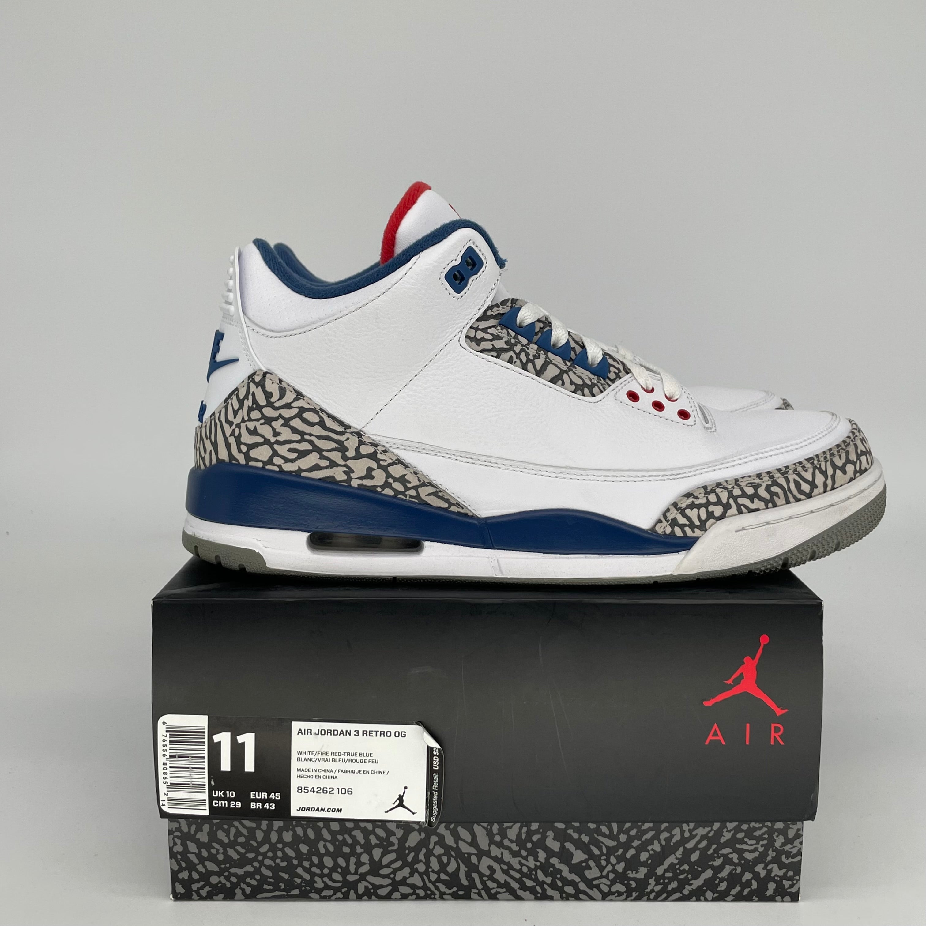 AIR JORDAN 3 TRUE BLUE SIZE 11 854262-106