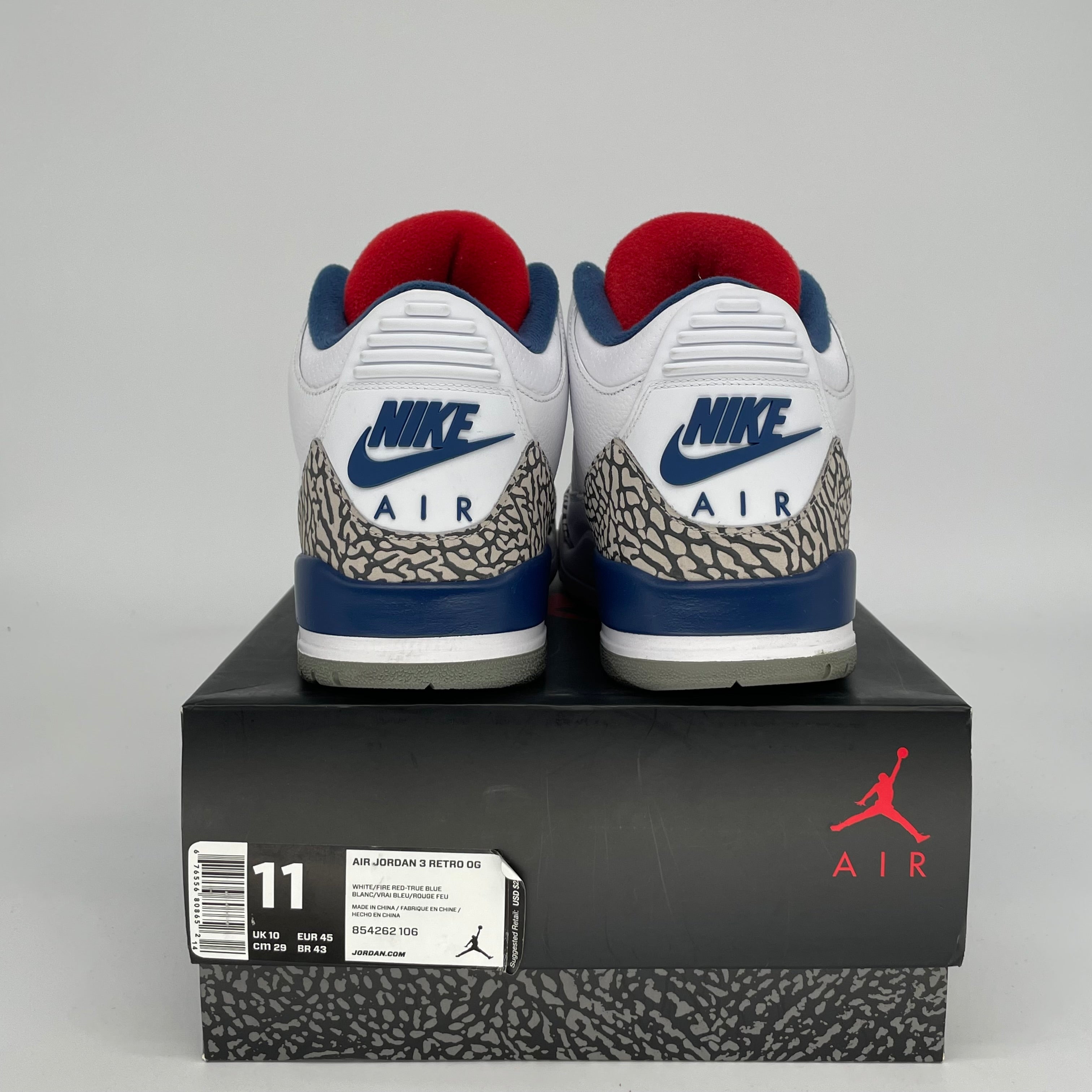 AIR JORDAN 3 TRUE BLUE SIZE 11 854262-106