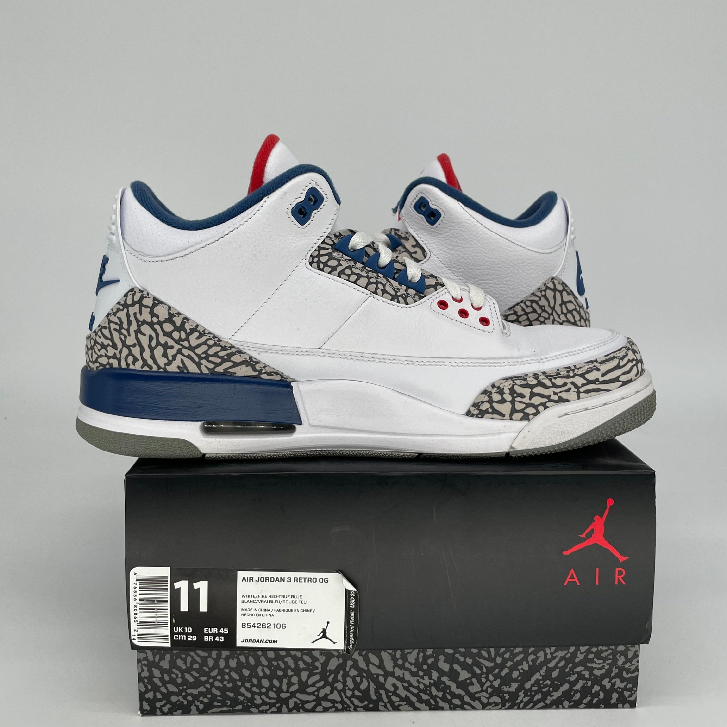 AIR JORDAN 3 TRUE BLUE SIZE 11 854262-106