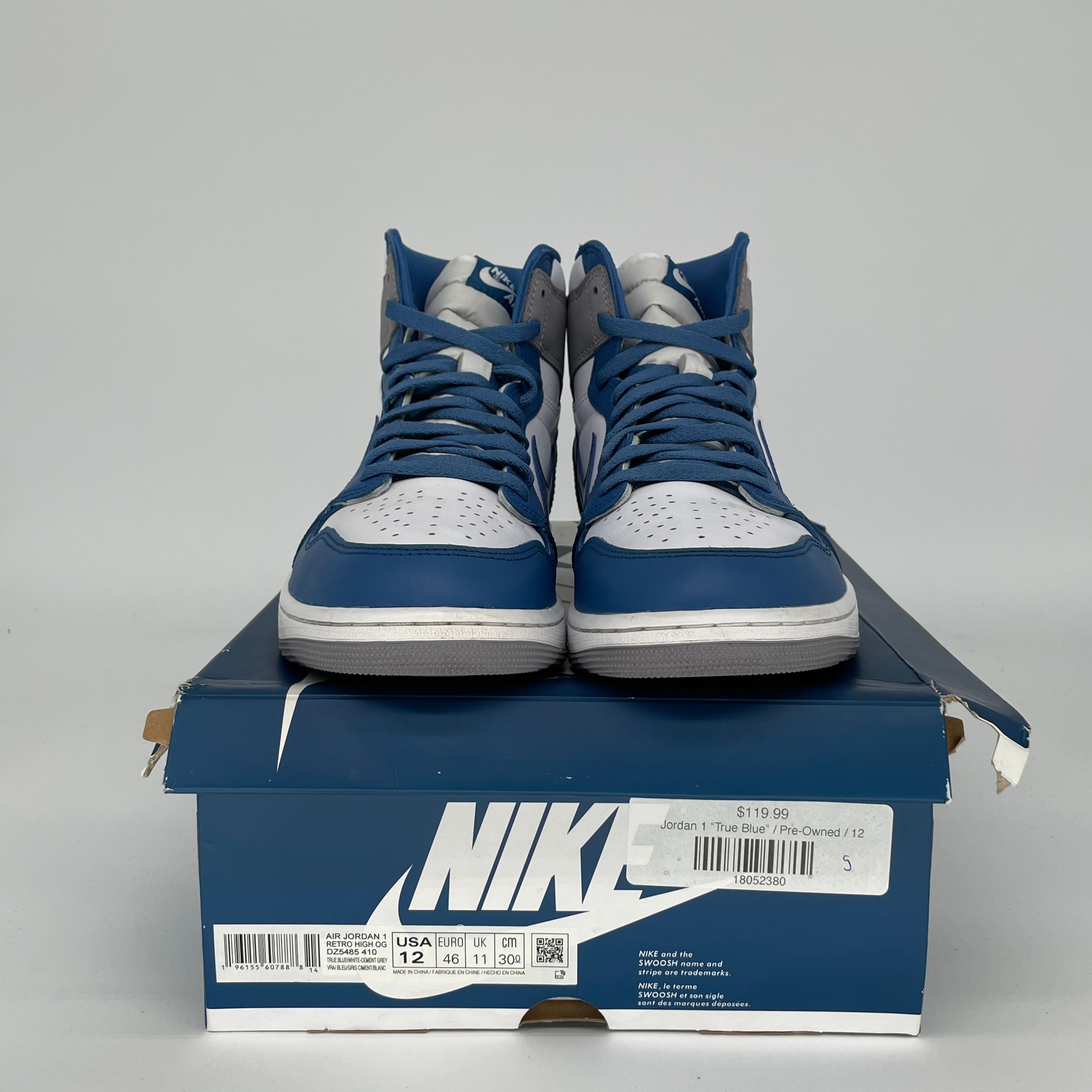 AIR JORDAN 1 TRUE BLUE SIZE 12 DZ5485-410