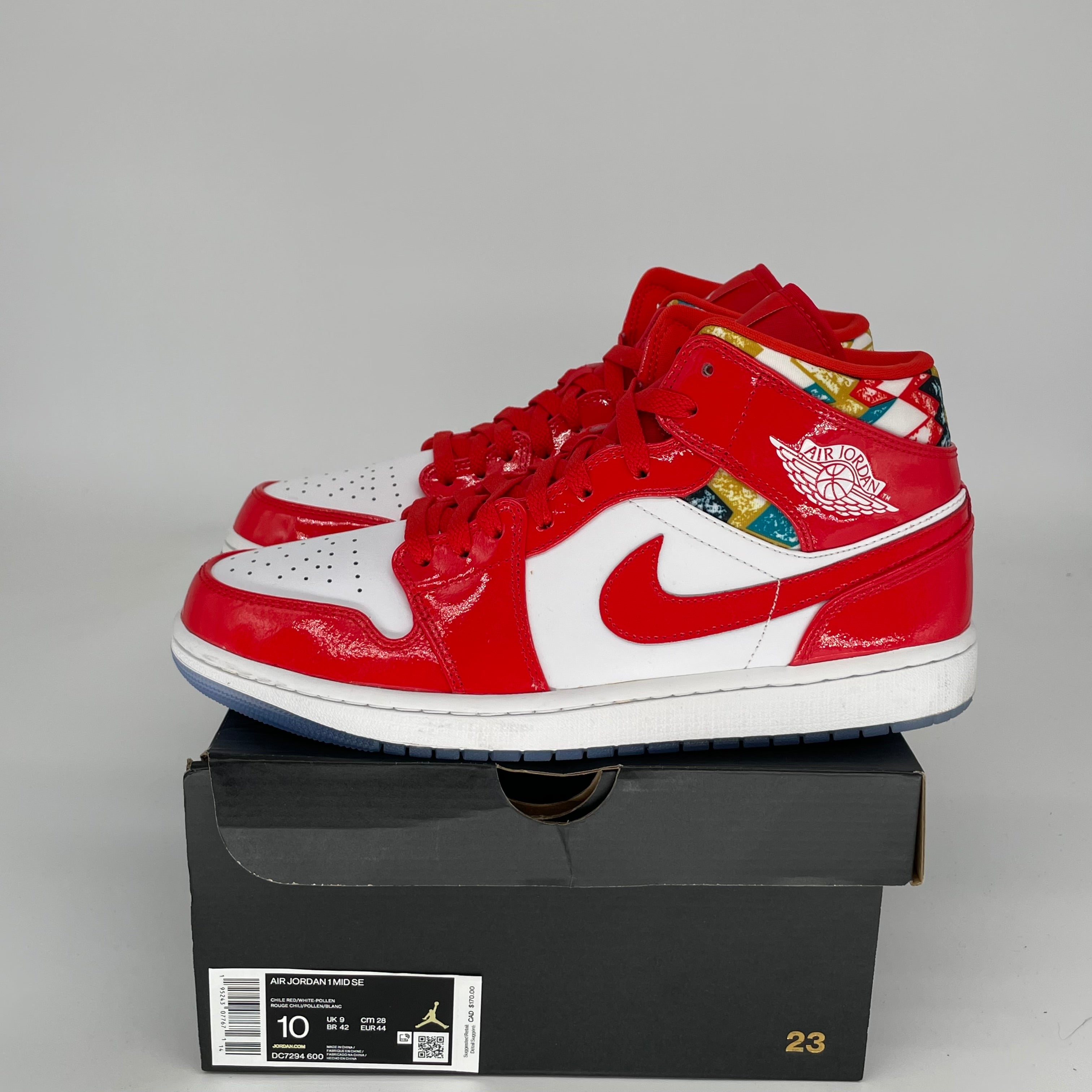 AIR JORDAN 1 MID BARCELONA SWEATER RED SIZE 10 DC7294-600