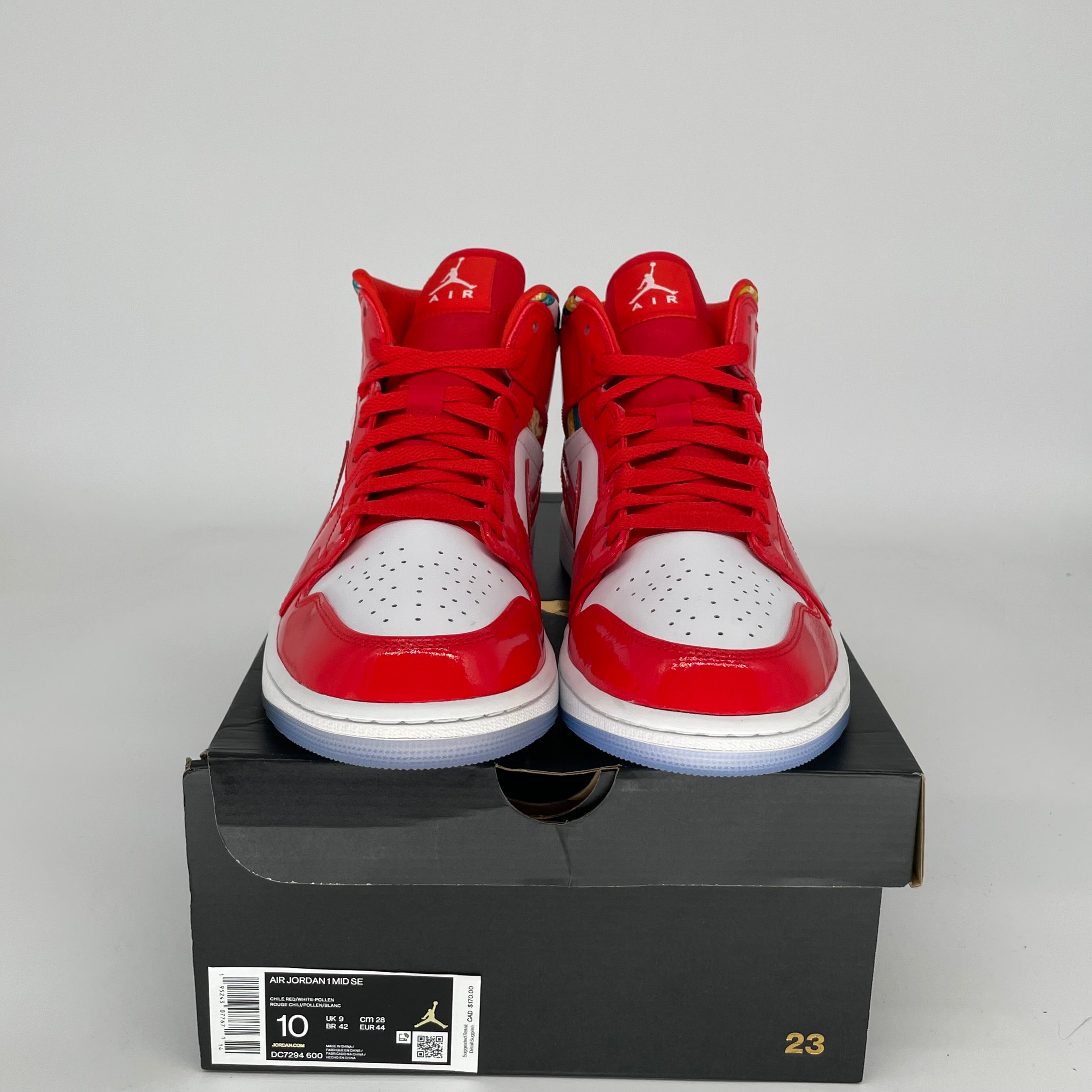 AIR JORDAN 1 MID BARCELONA SWEATER RED SIZE 10 DC7294-600