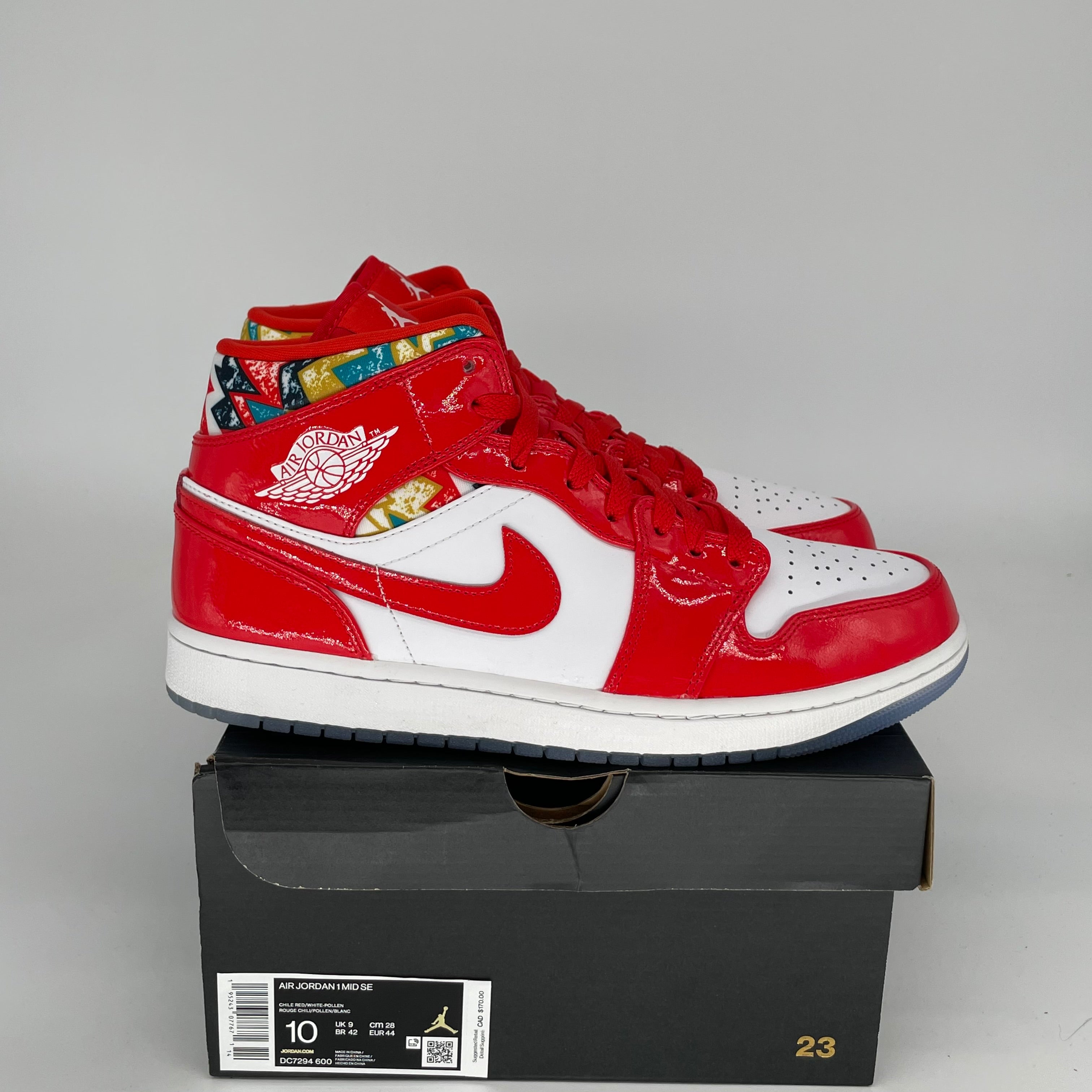 AIR JORDAN 1 MID BARCELONA SWEATER RED SIZE 10 DC7294-600