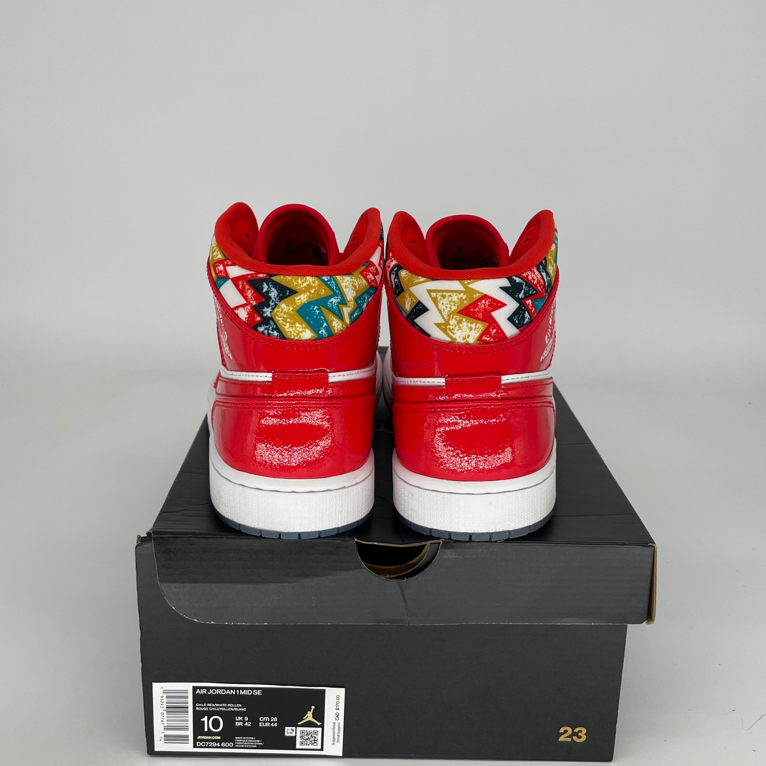 AIR JORDAN 1 MID BARCELONA SWEATER RED SIZE 10 DC7294-600