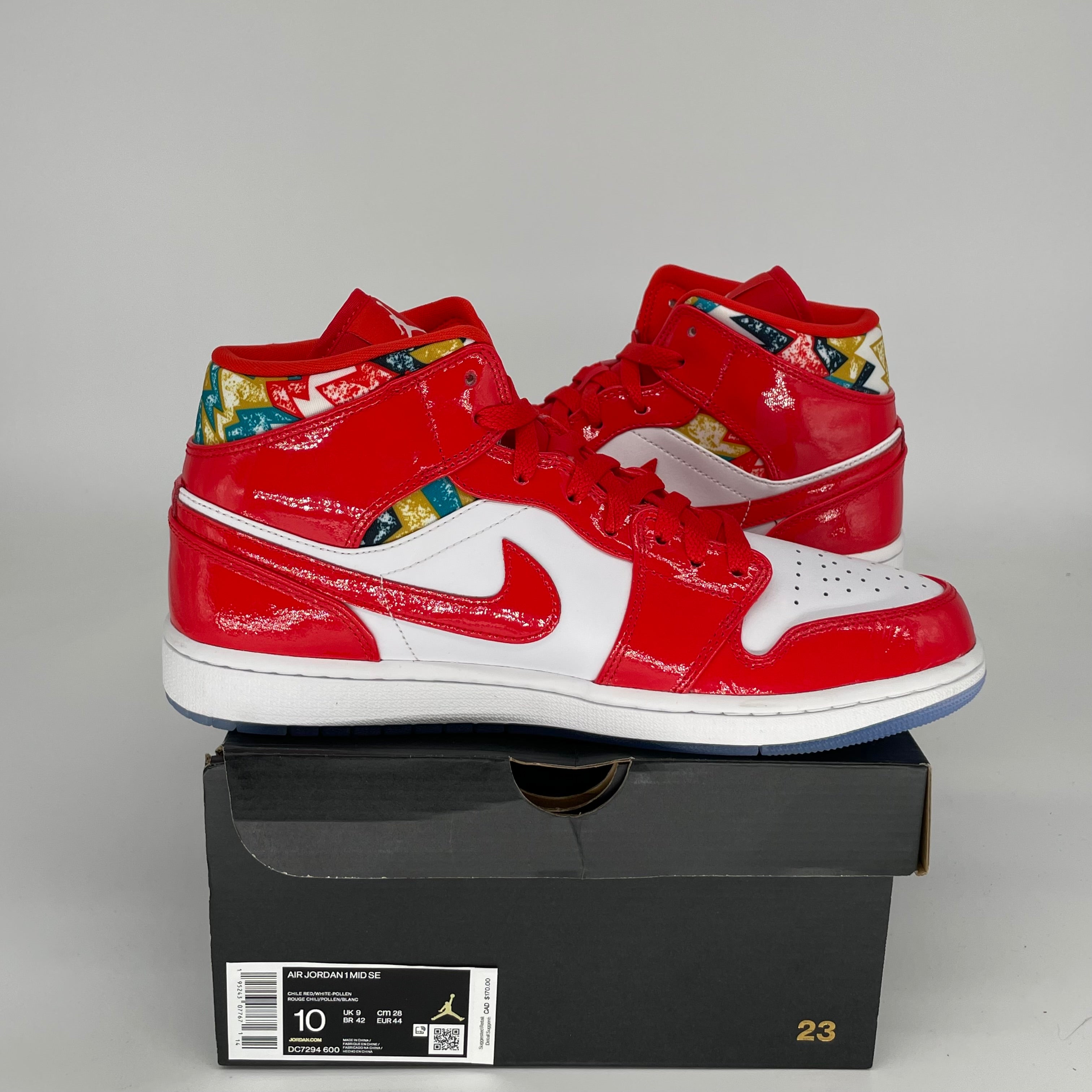 AIR JORDAN 1 MID BARCELONA SWEATER RED SIZE 10 DC7294-600