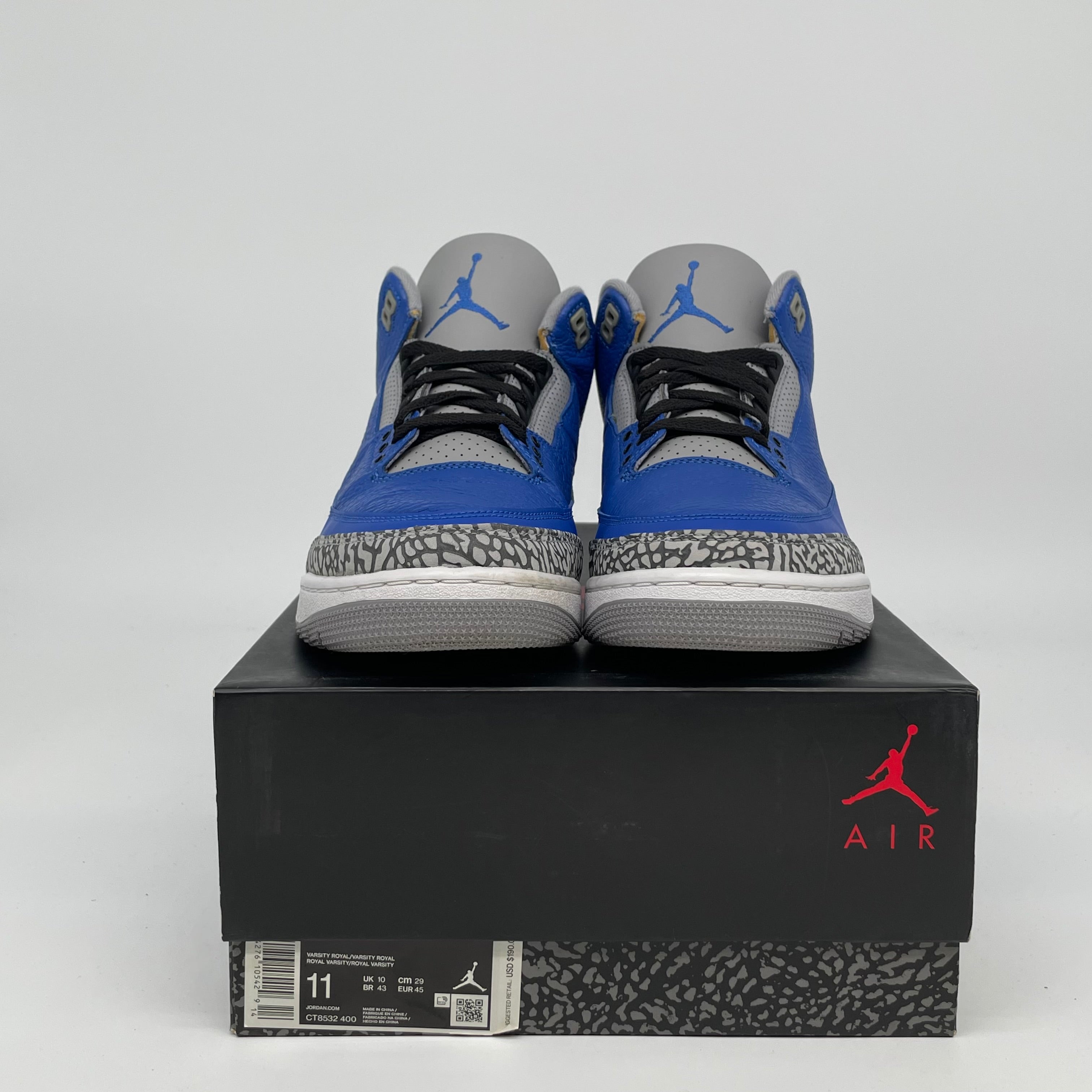 AIR JORDAN 3 ROYAL CEMENT SIZED 11 CT8532-400