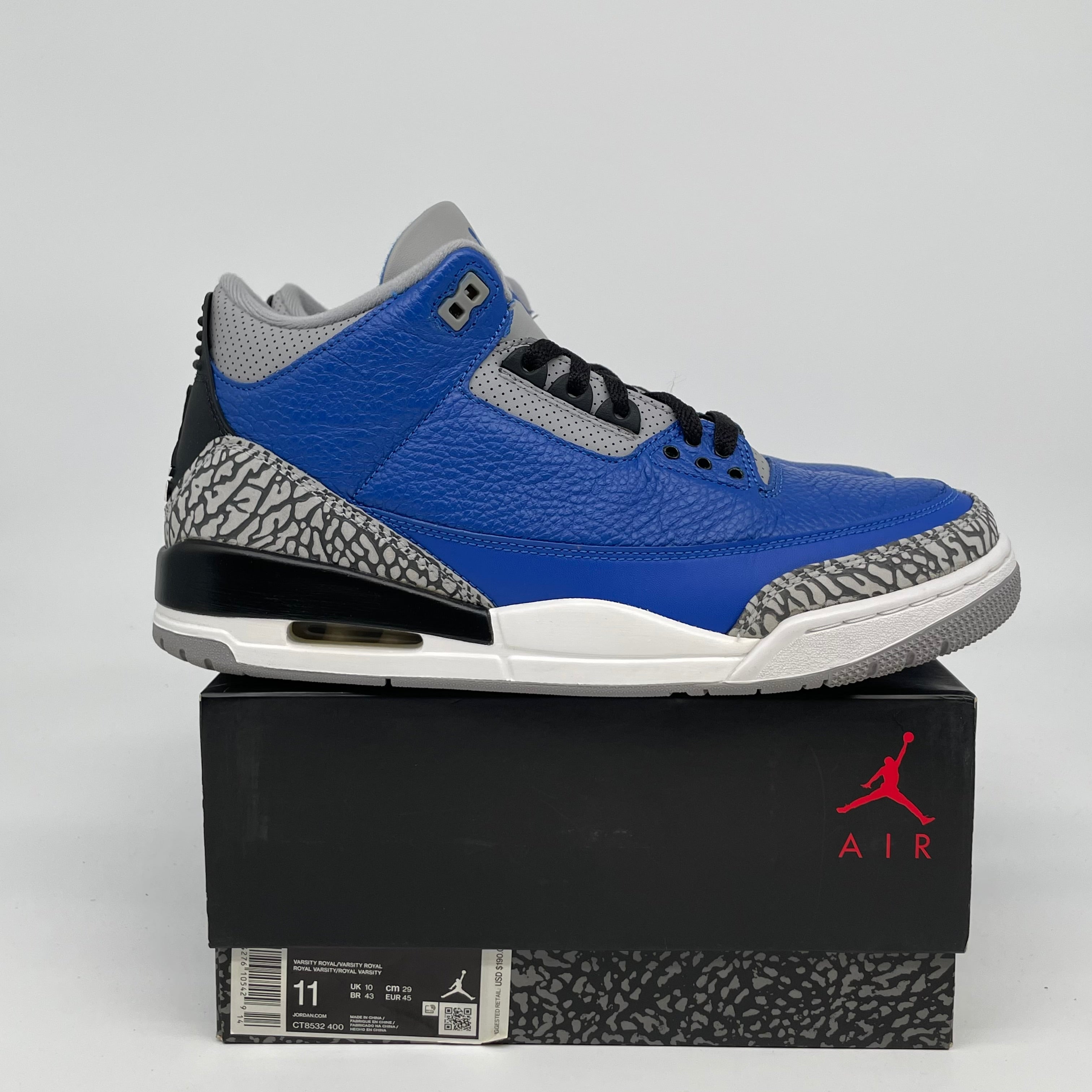 AIR JORDAN 3 ROYAL CEMENT SIZED 11 CT8532-400