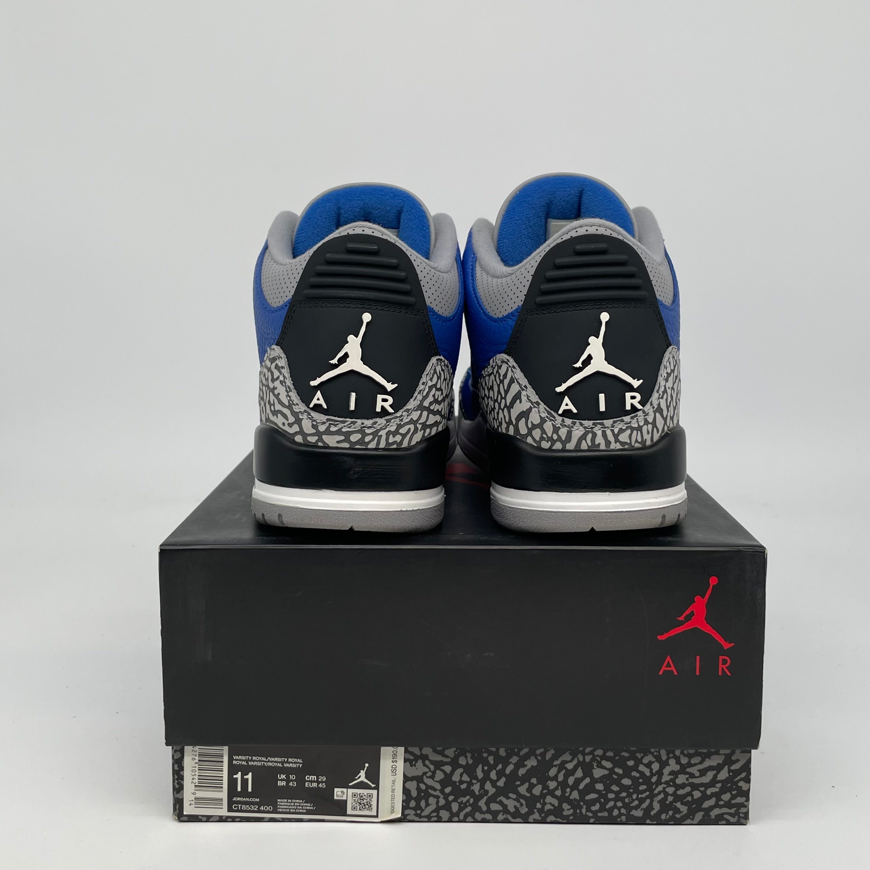 AIR JORDAN 3 ROYAL CEMENT SIZED 11 CT8532-400