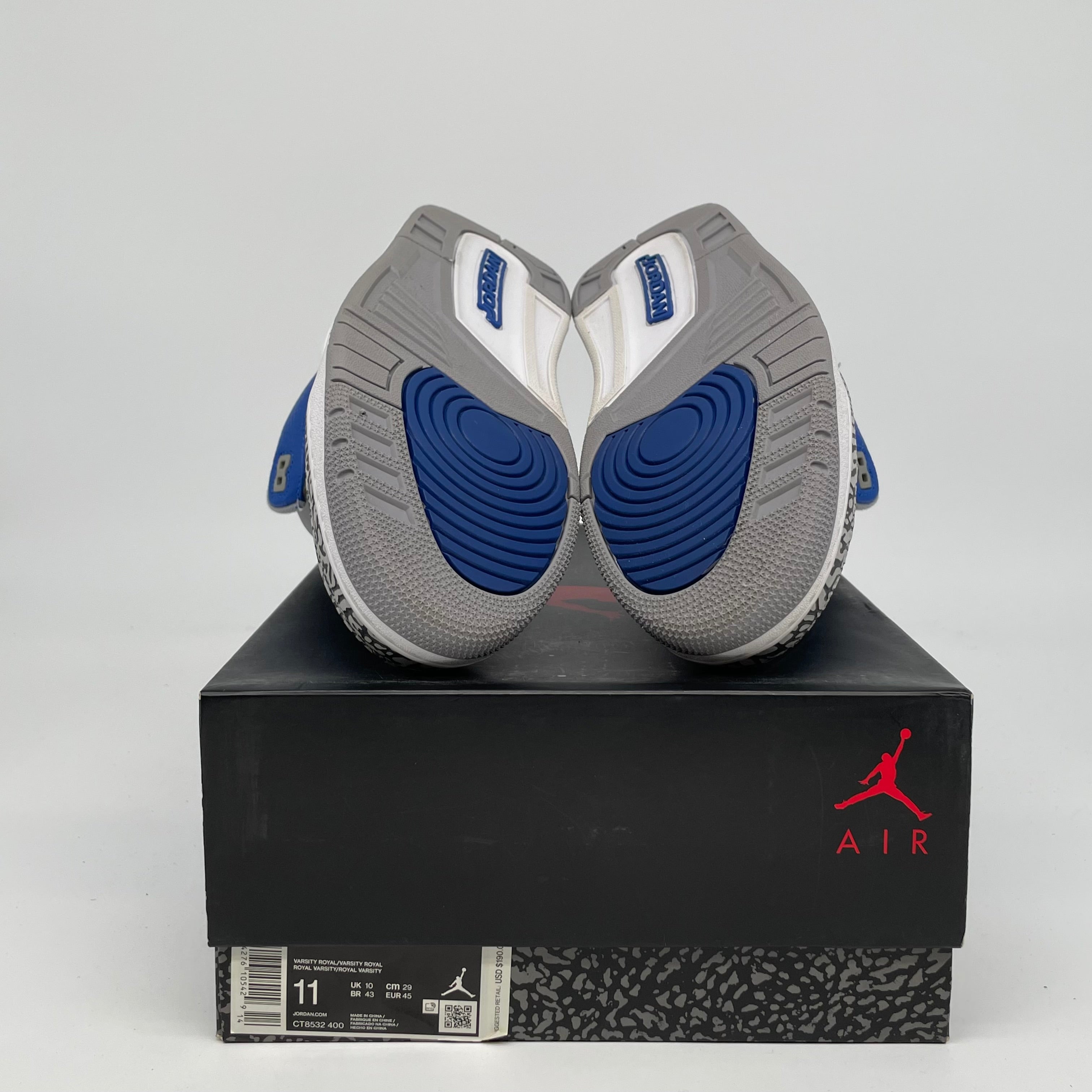 AIR JORDAN 3 ROYAL CEMENT SIZED 11 CT8532-400