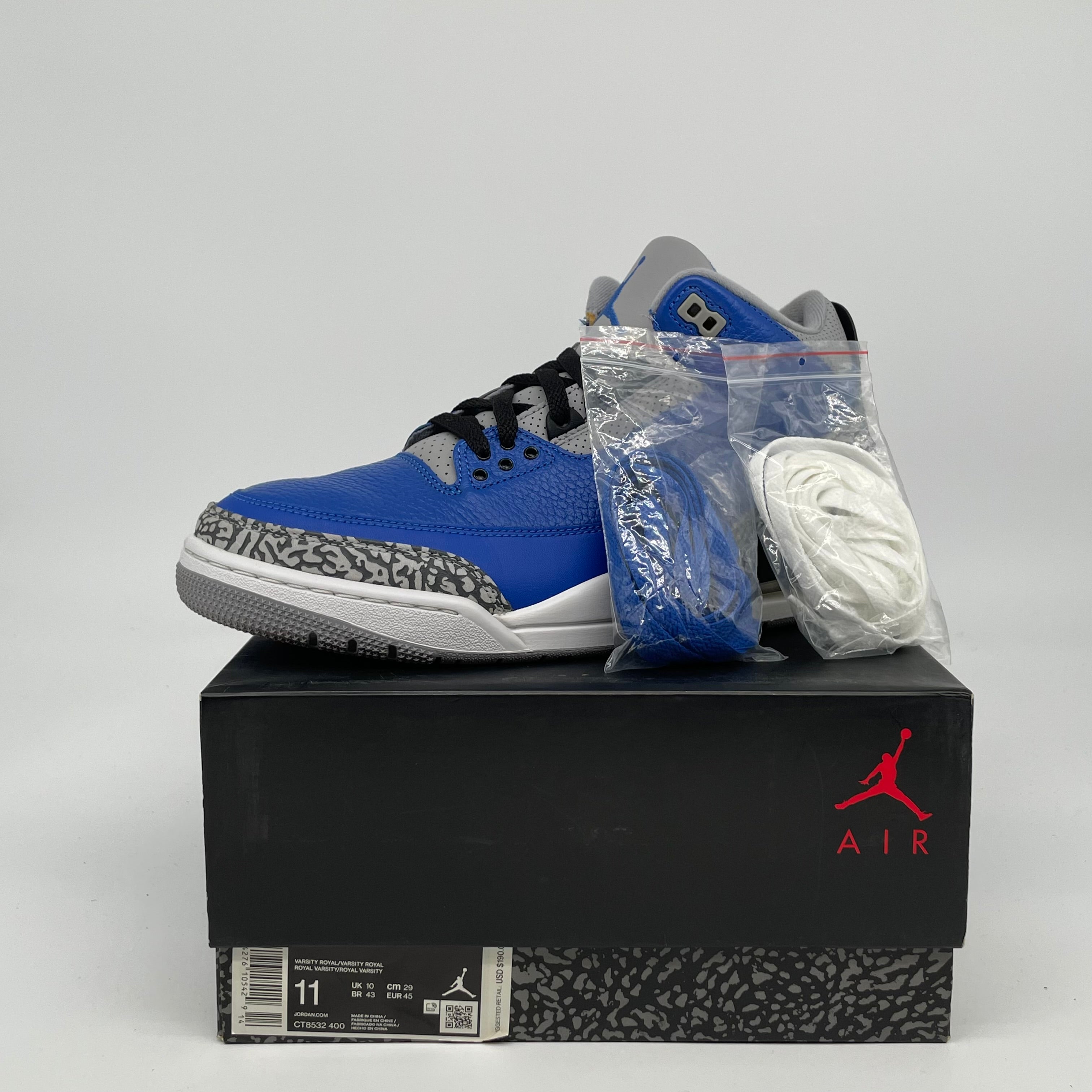 AIR JORDAN 3 ROYAL CEMENT SIZED 11 CT8532-400